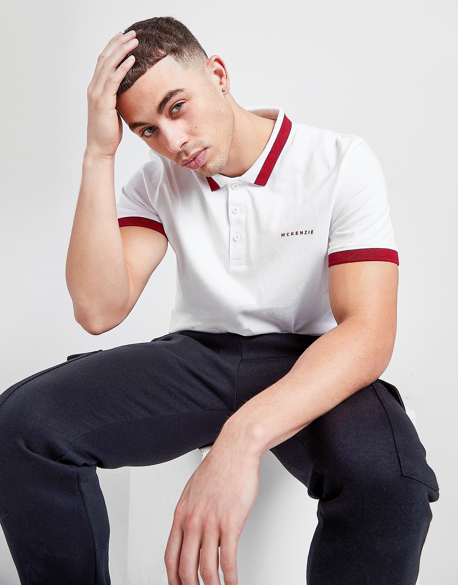 

McKenzie Patrick Polo Shirt - Only at JD - White/Red - Mens, White/Red