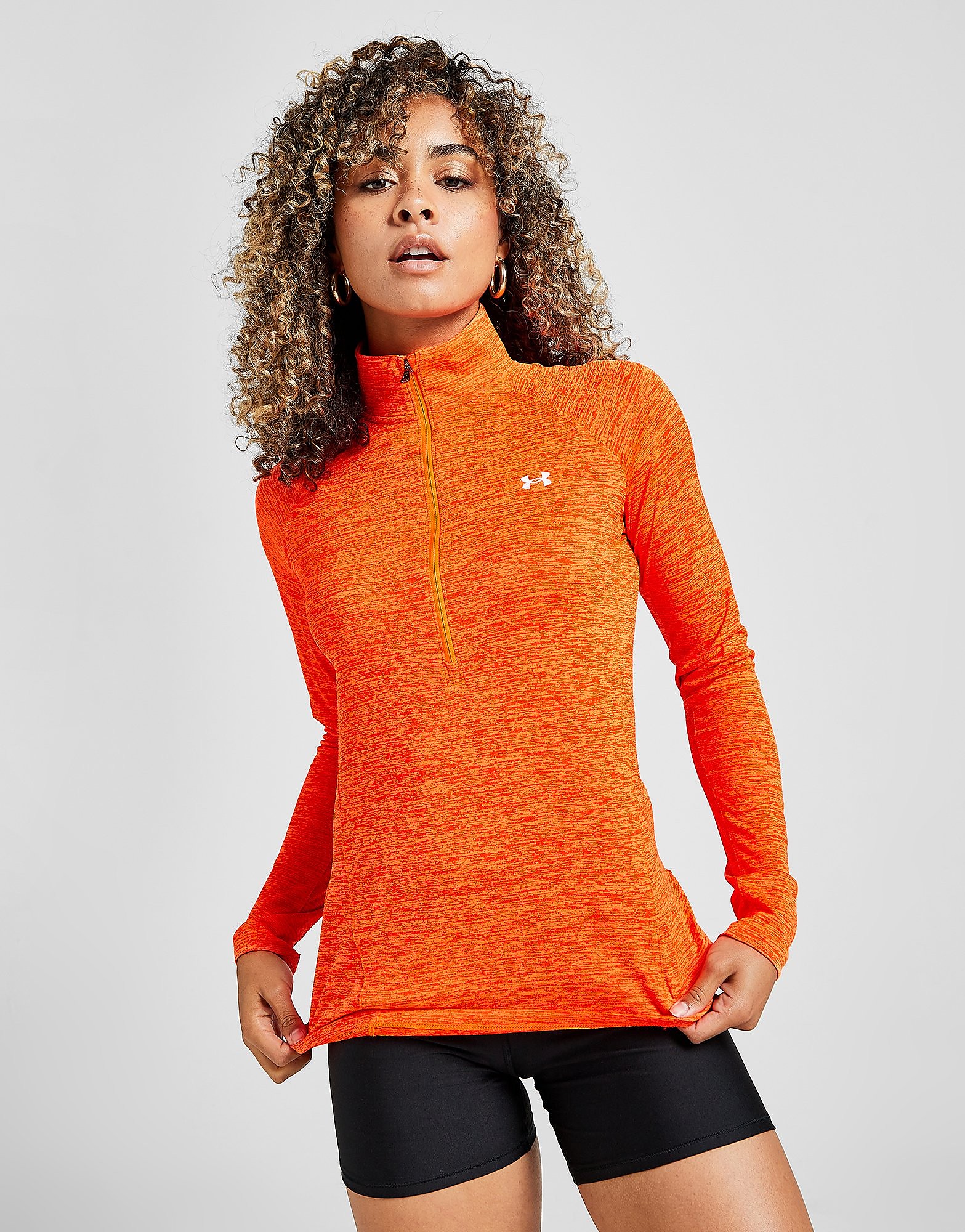 

Under Armour Tech Twist 1/4 Zip Top - Only at JD - Orange - Womens, Orange
