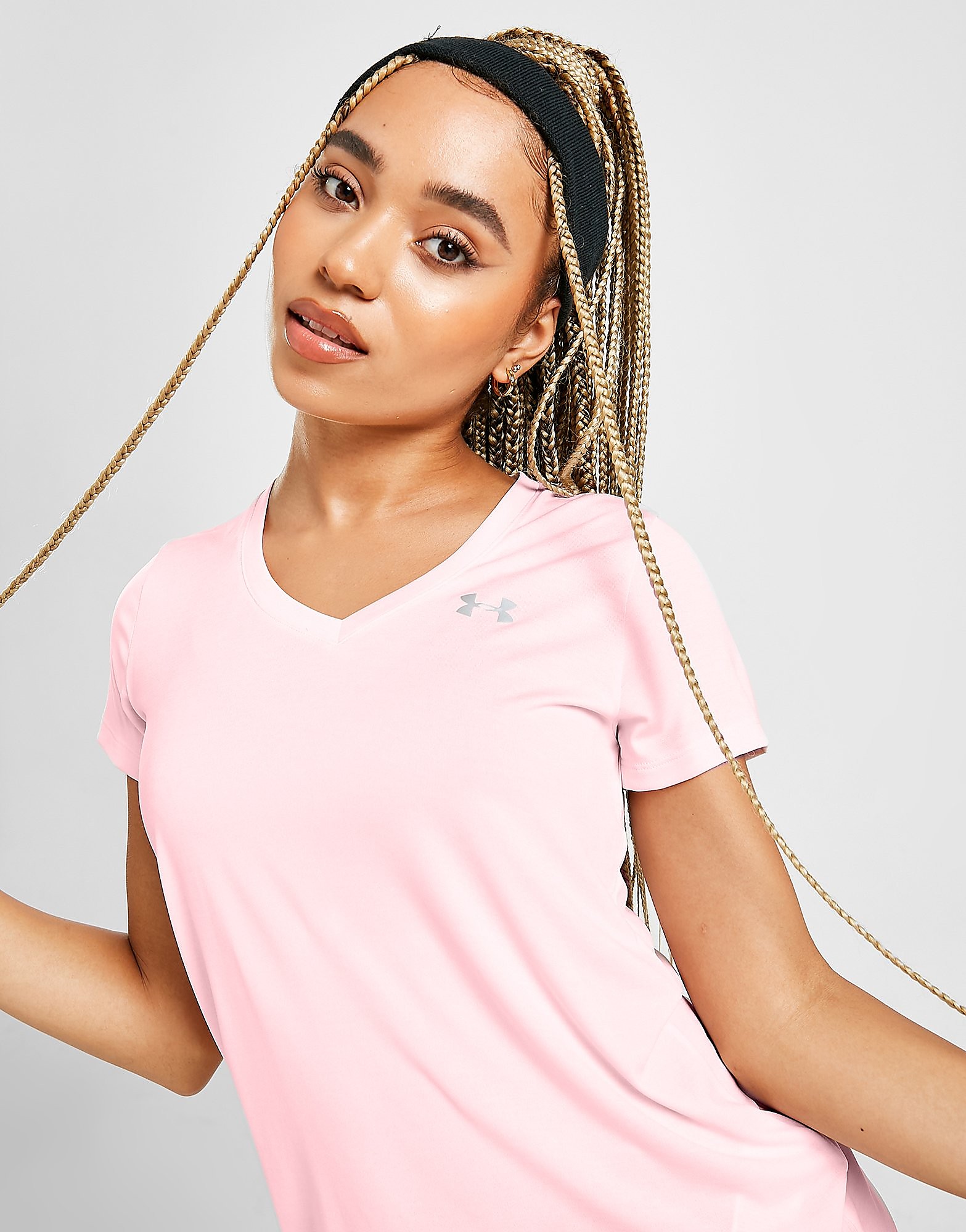 

Under Armour Twist Tech V-Neck T-Shirt - Pink, Pink