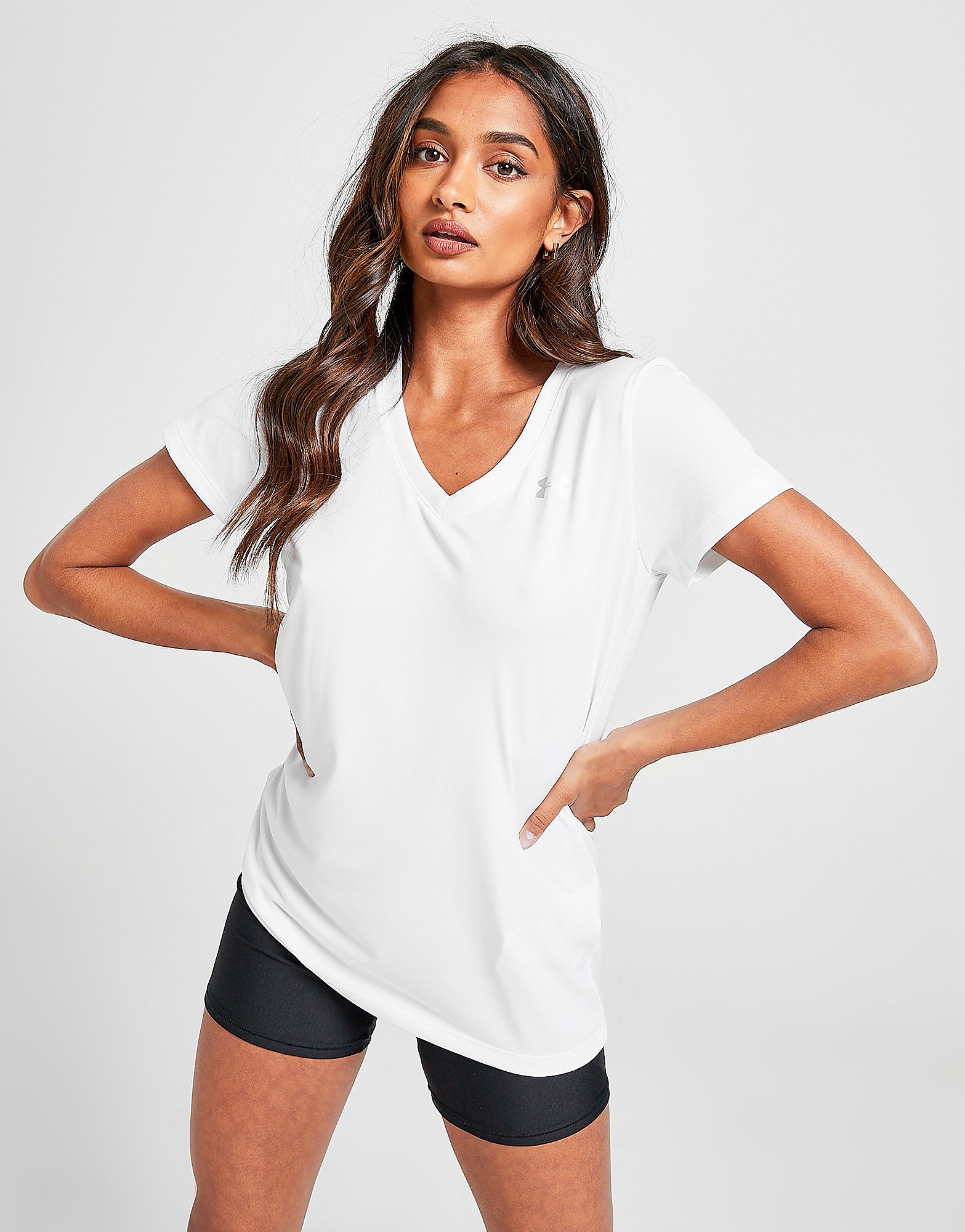 

Under Armour Twist Tech V-Neck T-Shirt - White - Womens, White
