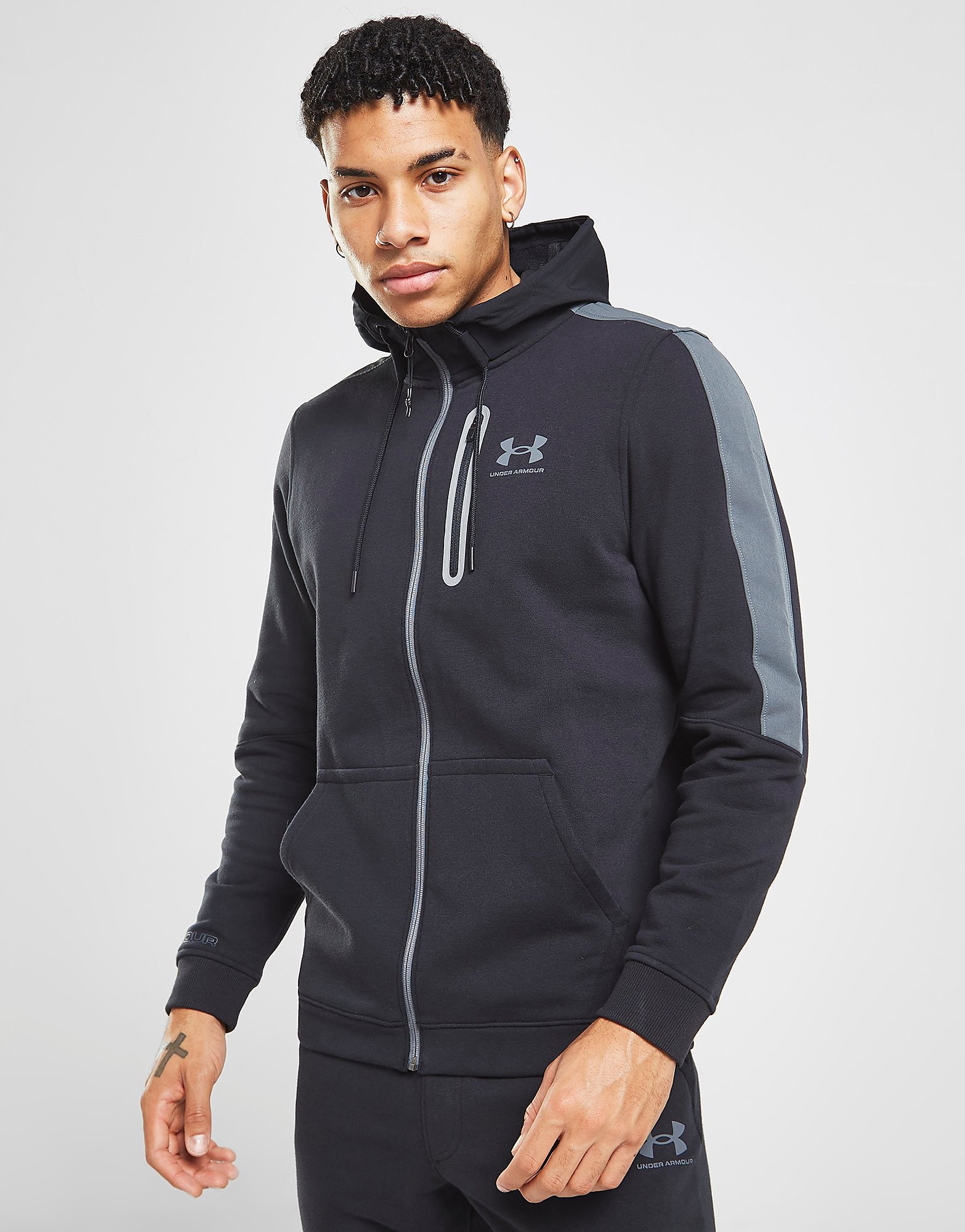 

Under Armour Threadborne Full Zip Hoodie - Only at JD - Black - Mens, Black