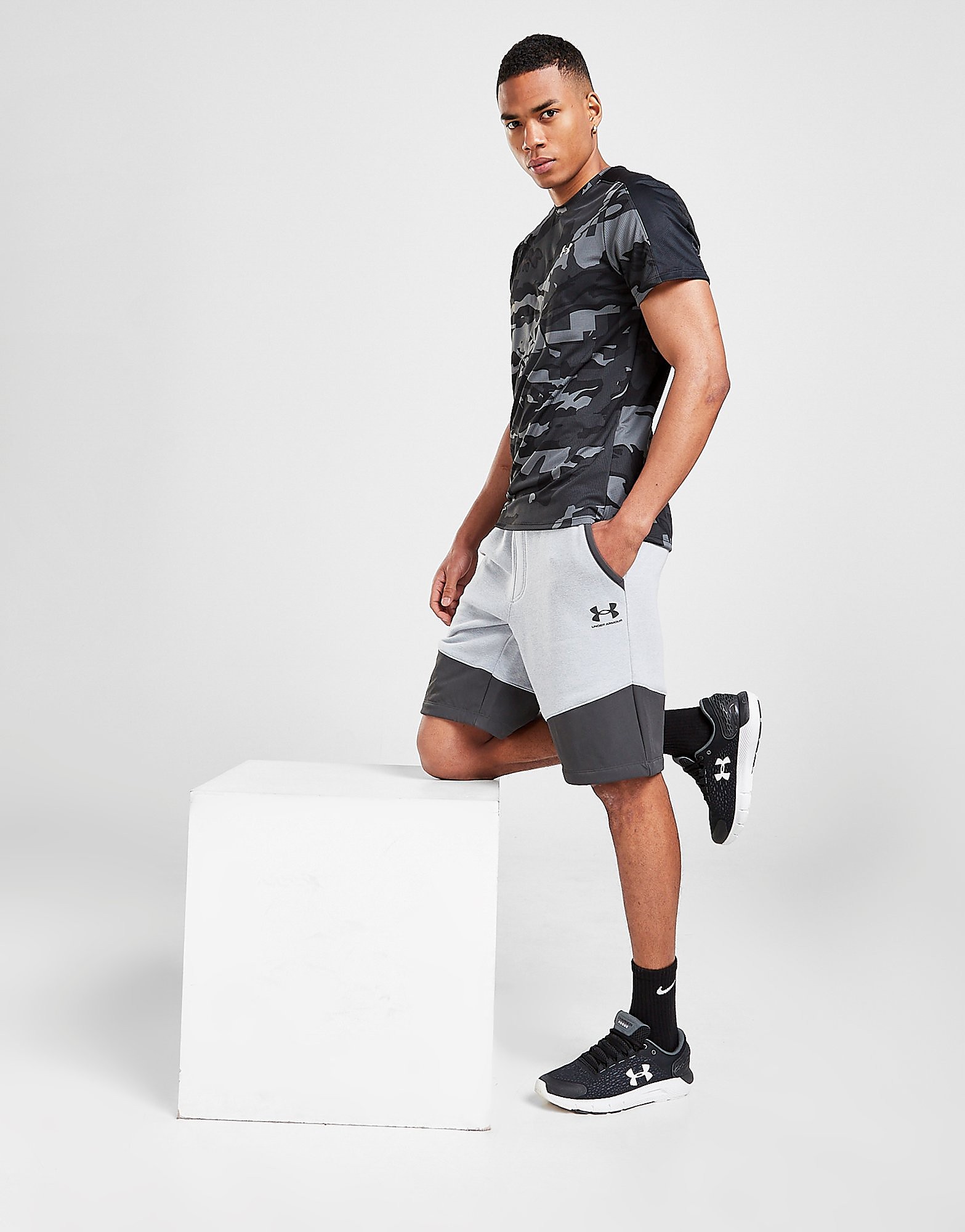 

Under Armour Threadborne Fleece Colour Block Shorts - Only at JD - Grey - Mens, Grey