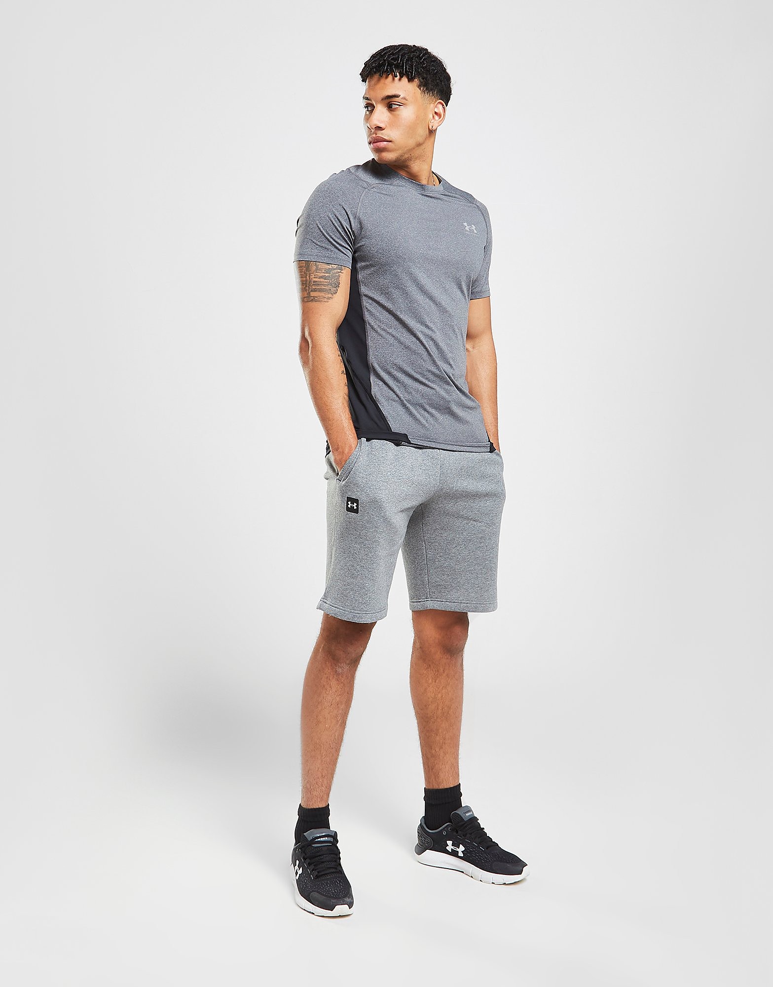 

Under Armour Rival Fleece Shorts - Pitch Gray Light Heather - Mens, Pitch Gray Light Heather