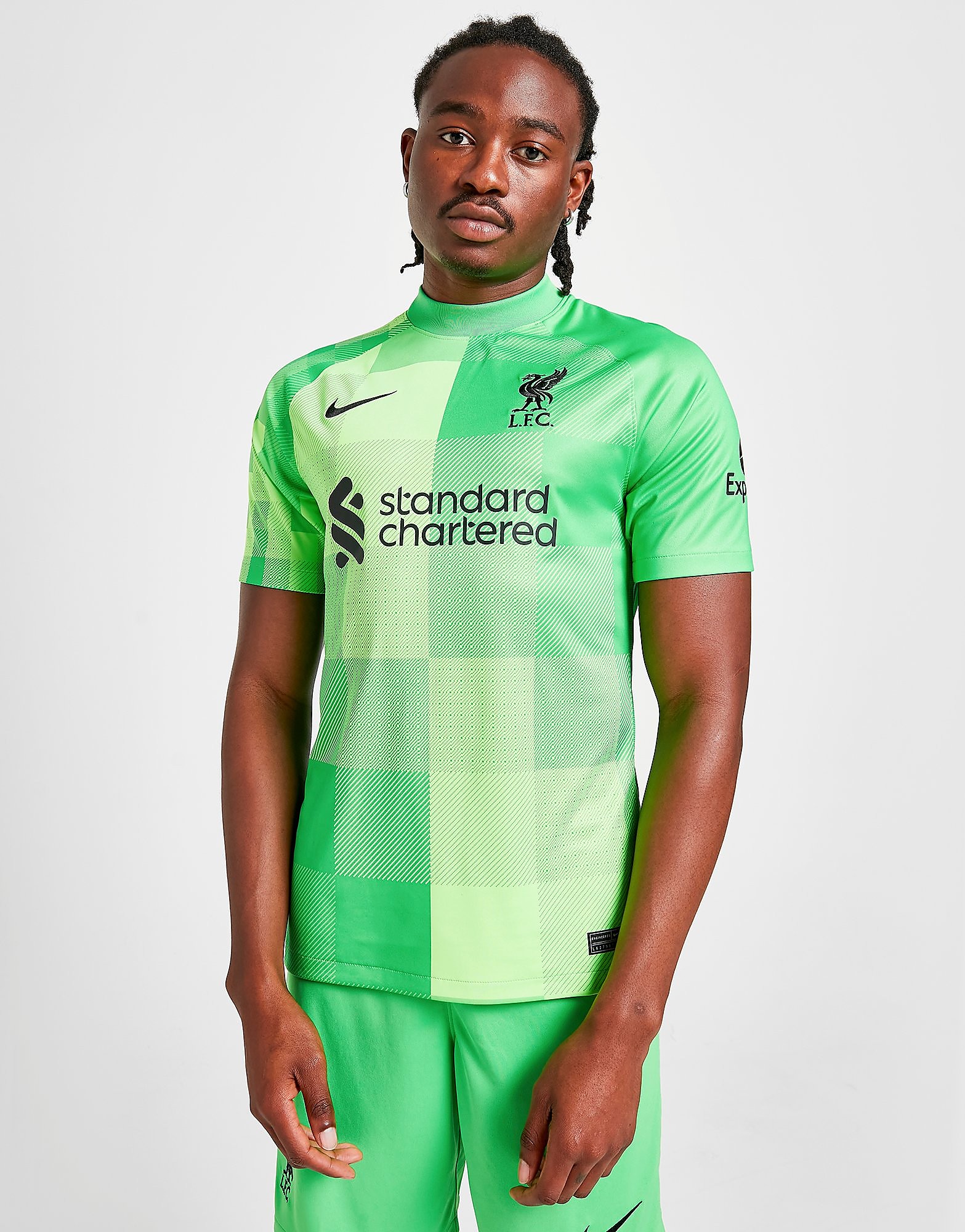 

Nike Liverpool FC 2021/22 Home Goalkeeper Shirt - Green Spark/Black - Mens, Green Spark/Black