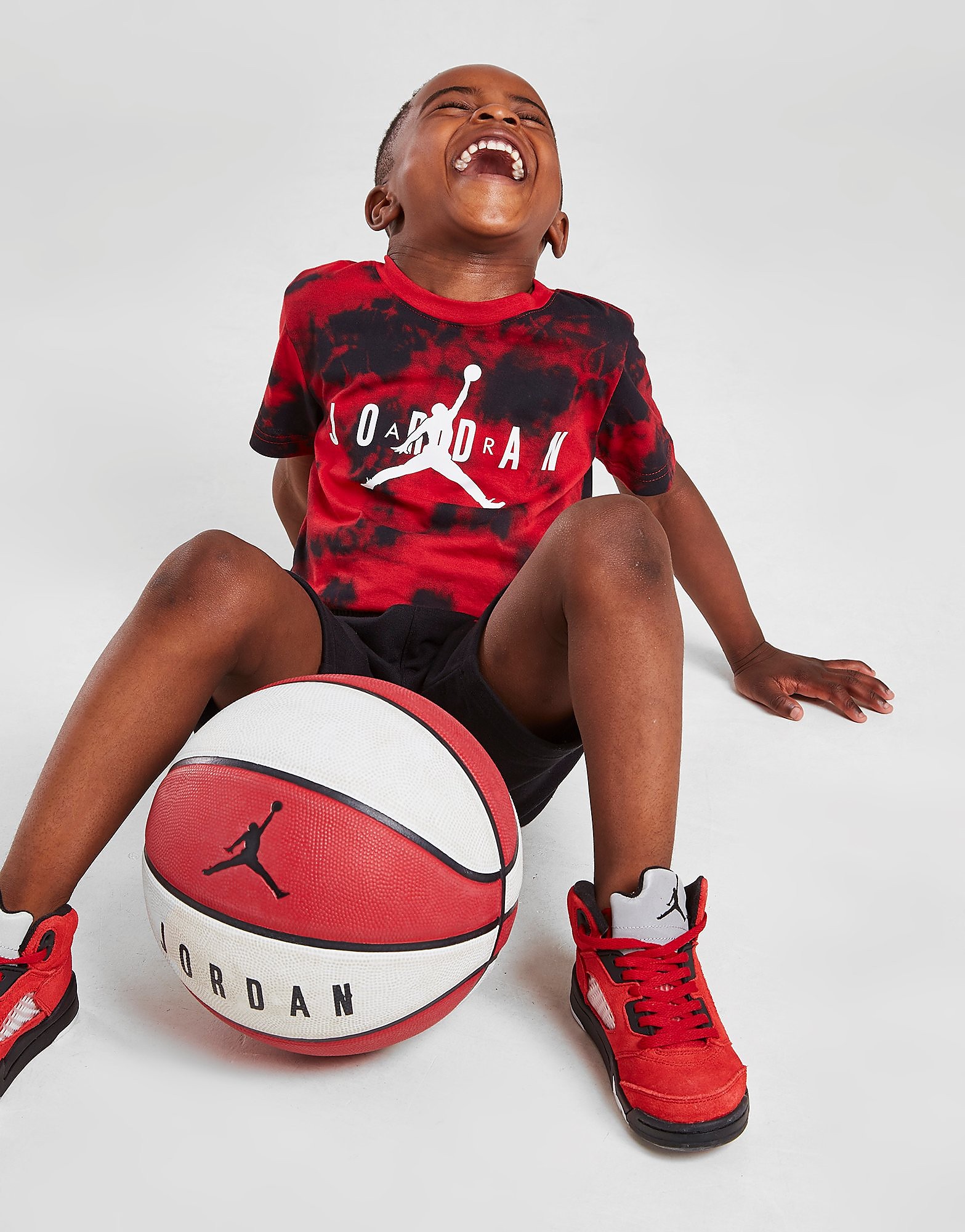

Jordan Jumpman Tie Dye T-Shirt/Shorts Set Children - Only at JD - Red/Black - Kids, Red/Black