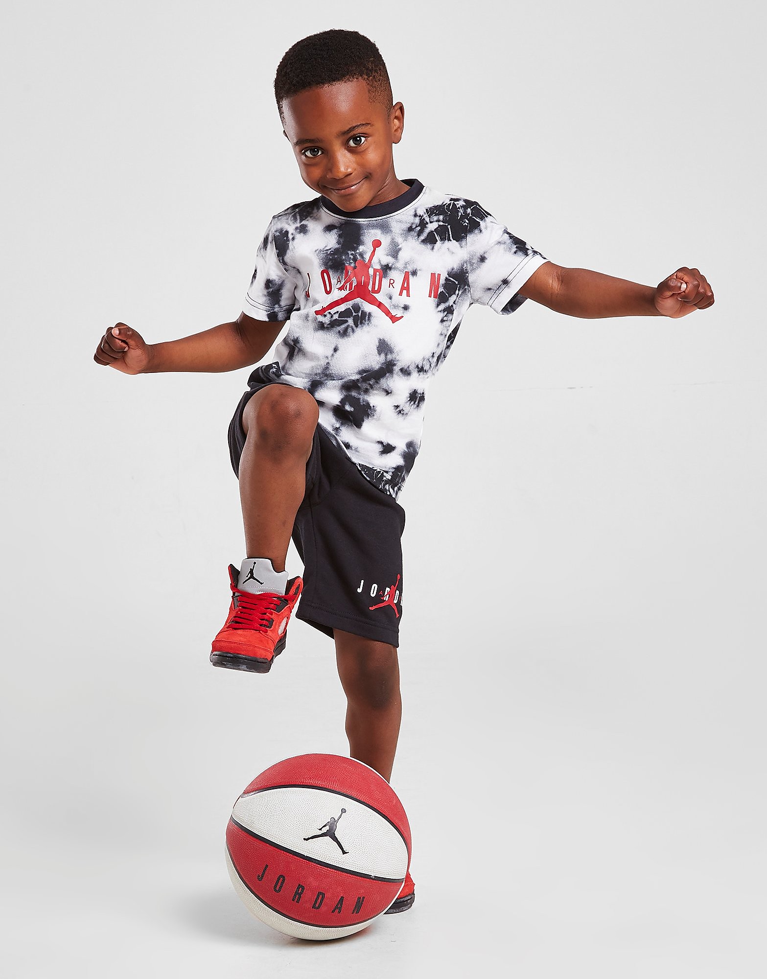 

Jordan Jumpman Tie Dye T-Shirt/Shorts Set Children - Only at JD - Black/White - Kids, Black/White