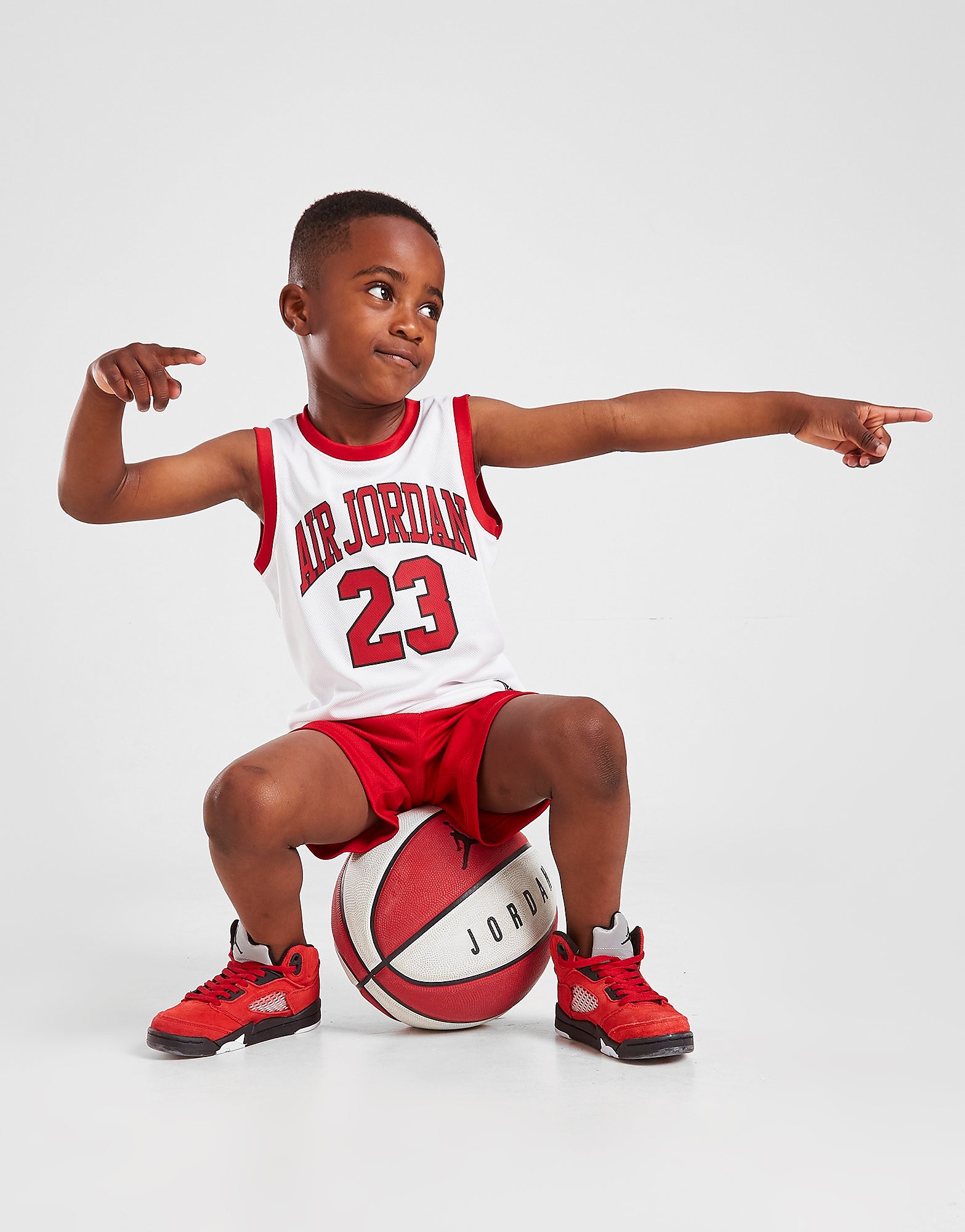 

Jordan Air Mesh Tank/Shorts Set Children - White/Red - Kids, White/Red