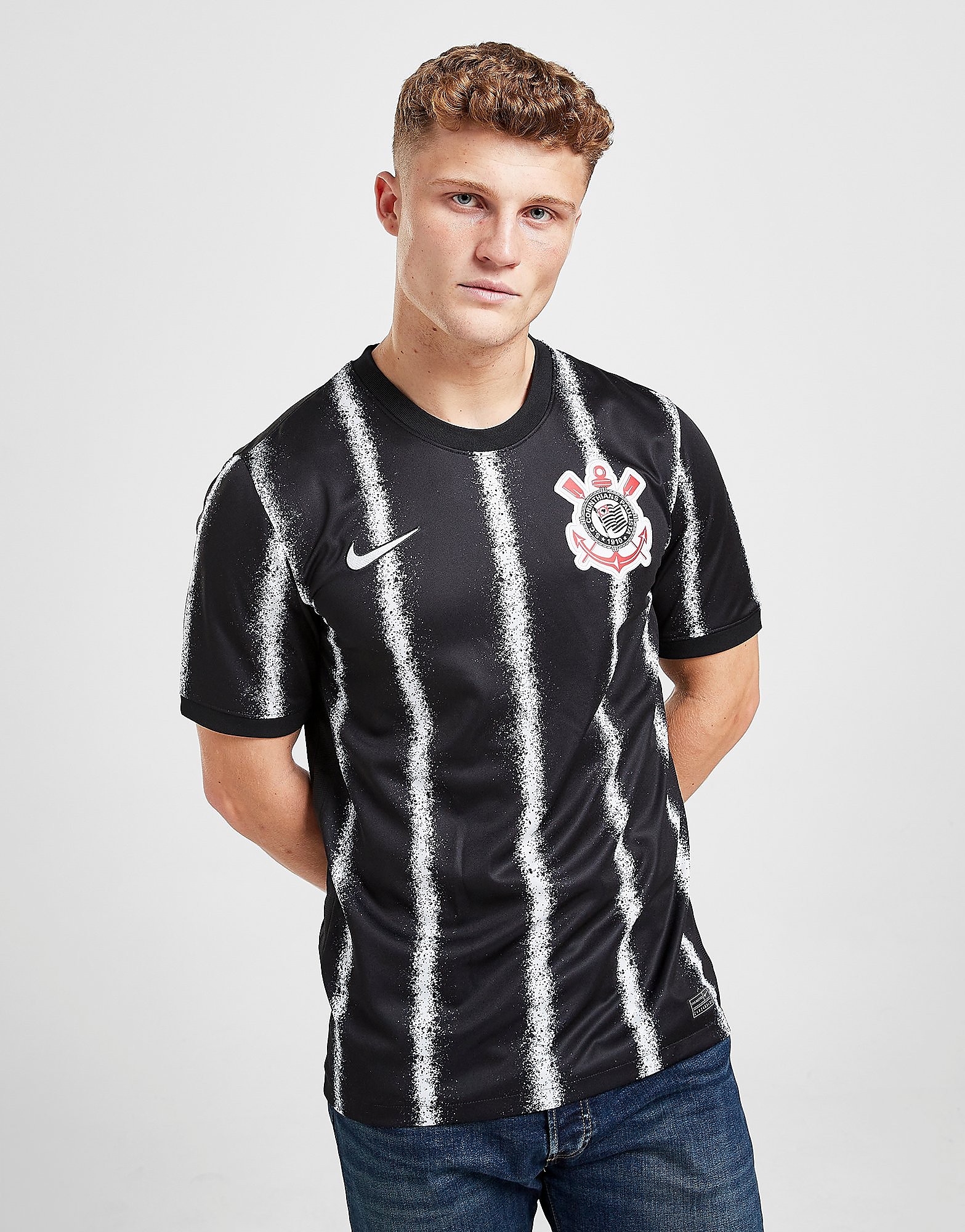 

Nike S.C. Corinthians 2021/22 Away Shirt - Black/White/White - Mens, Black/White/White