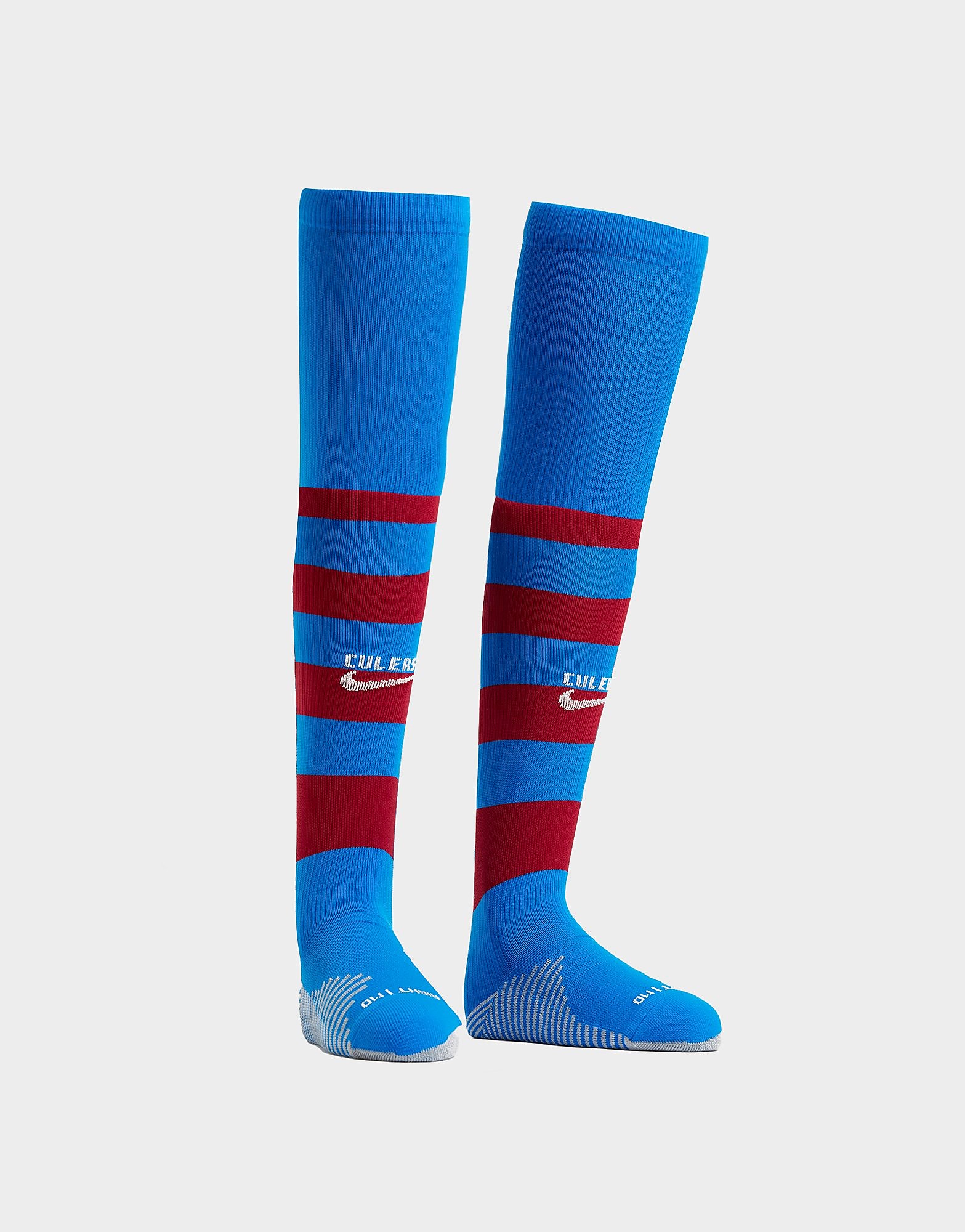 

Nike FC Barcelona 2021/22 Stadium Home Socks - Soar/Noble Red/Pale Ivory - Mens, Soar/Noble Red/Pale Ivory