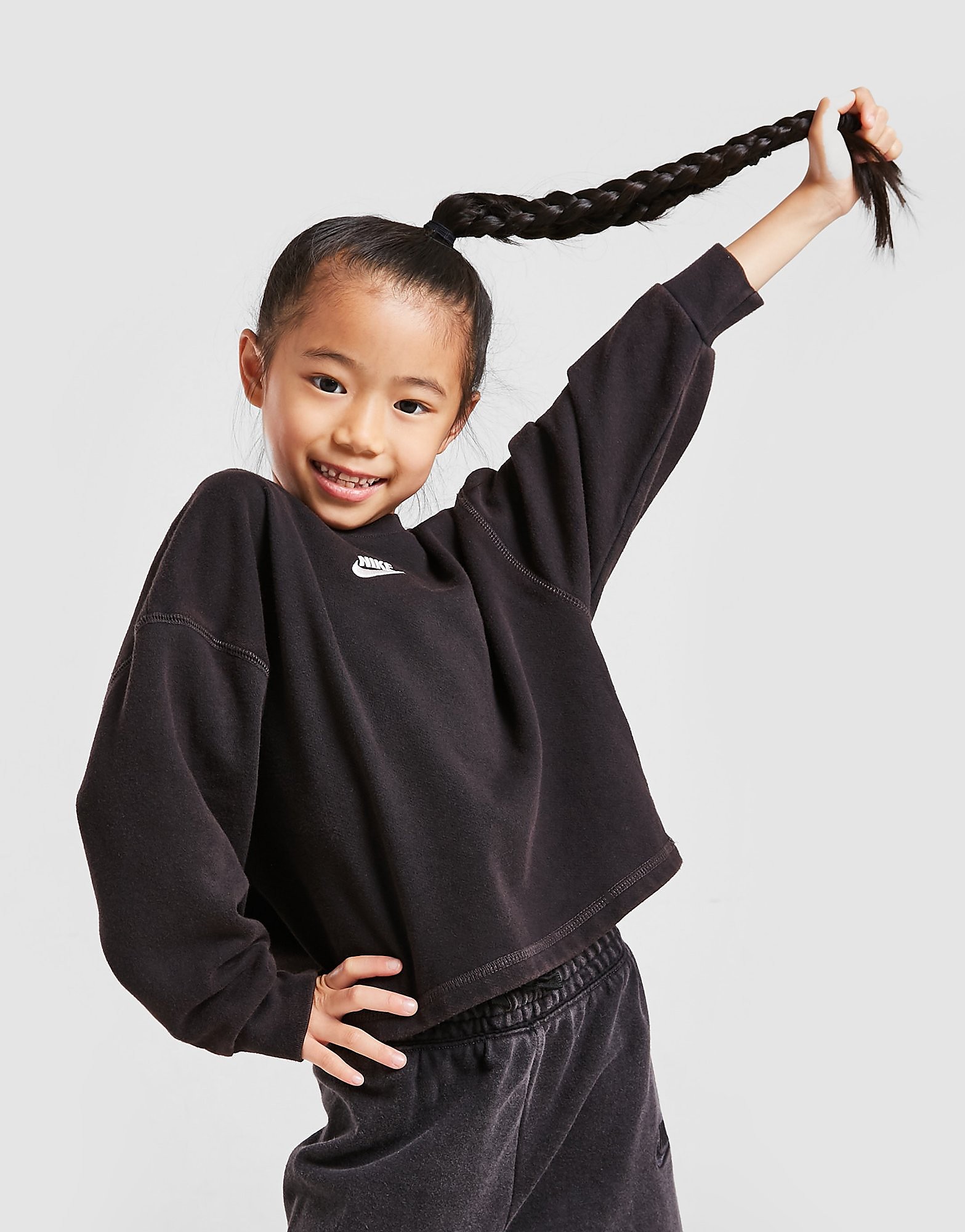 

Nike Girls' Washed Crew Sweatshirt Children - Black - Kids, Black