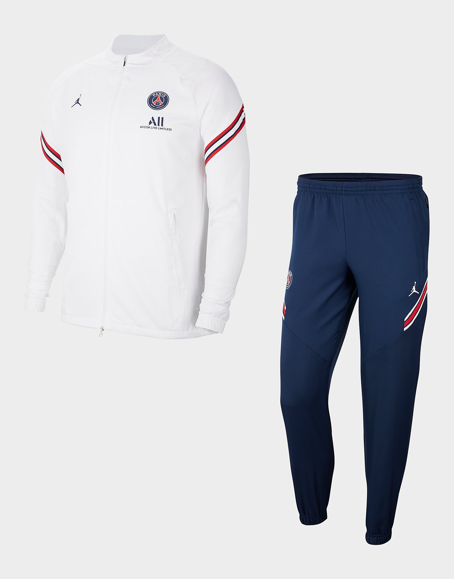 

Jordan Paris Saint Germain Strike Tracksuit - White/Midnight Navy/Midnight Navy/Navy - Mens, White/Midnight Navy/Midnight Navy/Navy