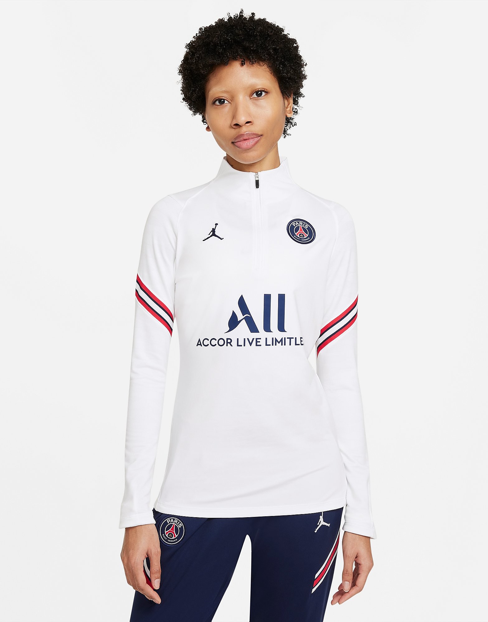 

Jordan Paris Saint Germain Strike Drill Top - White/White/White/Midnight Navy - Womens, White/White/White/Midnight Navy