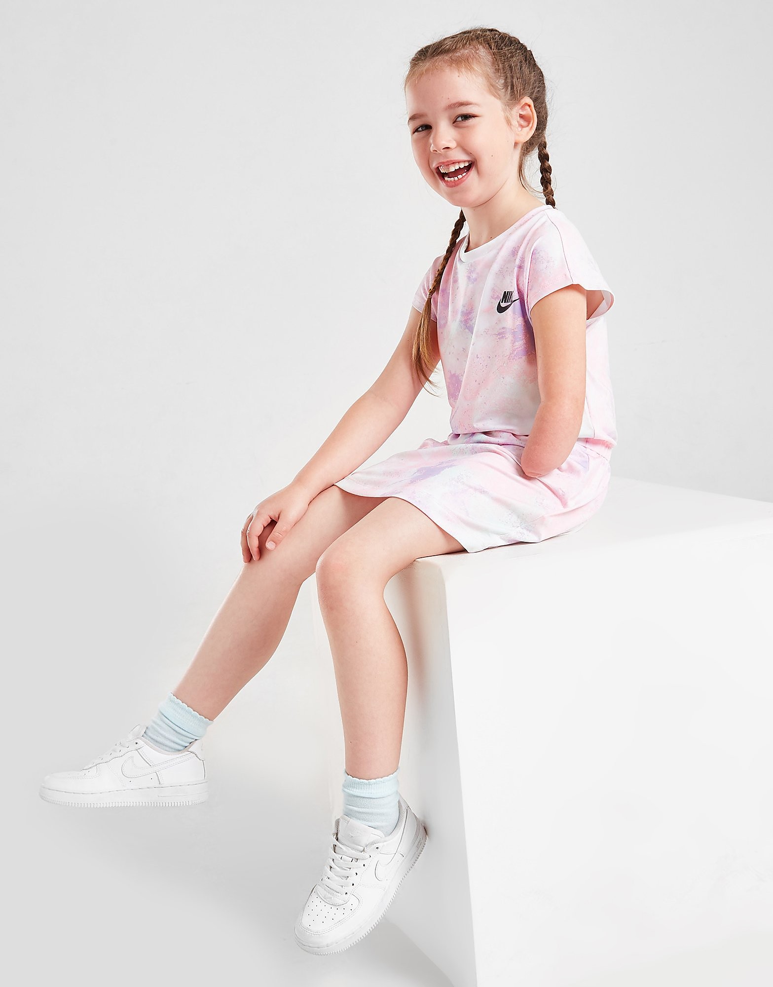 

Nike Girls' Tie Dye T-Shirt Dress Children - White/Pink - Kids, White/Pink