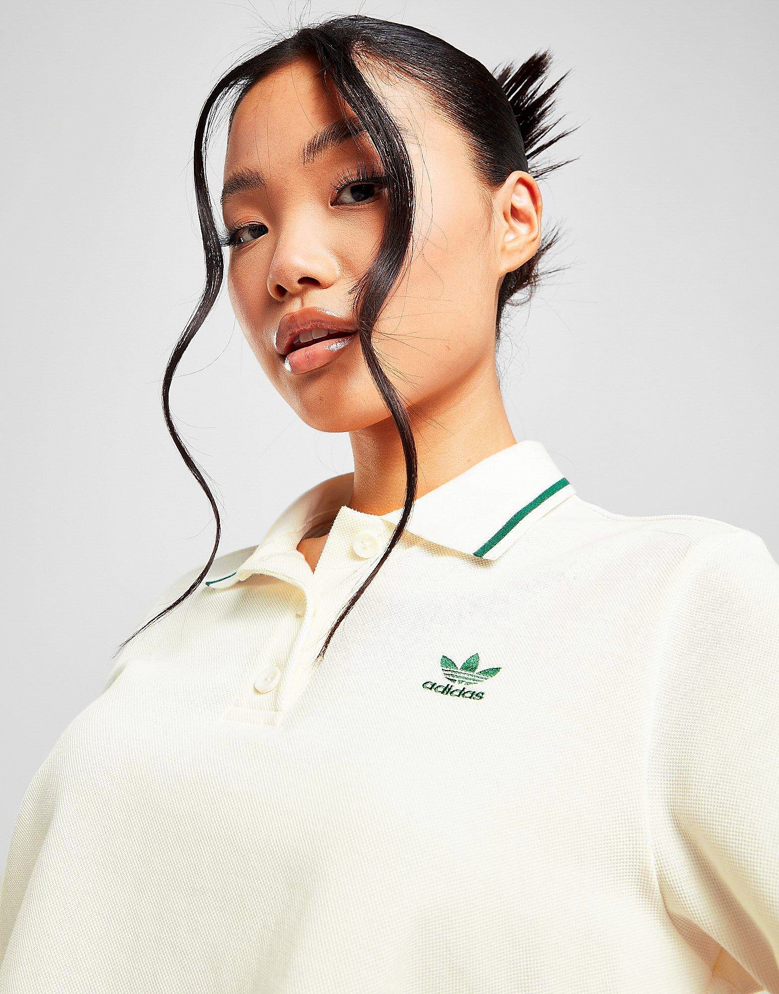 

adidas Originals Tennis Crop Polo Shirt - White - Womens, White
