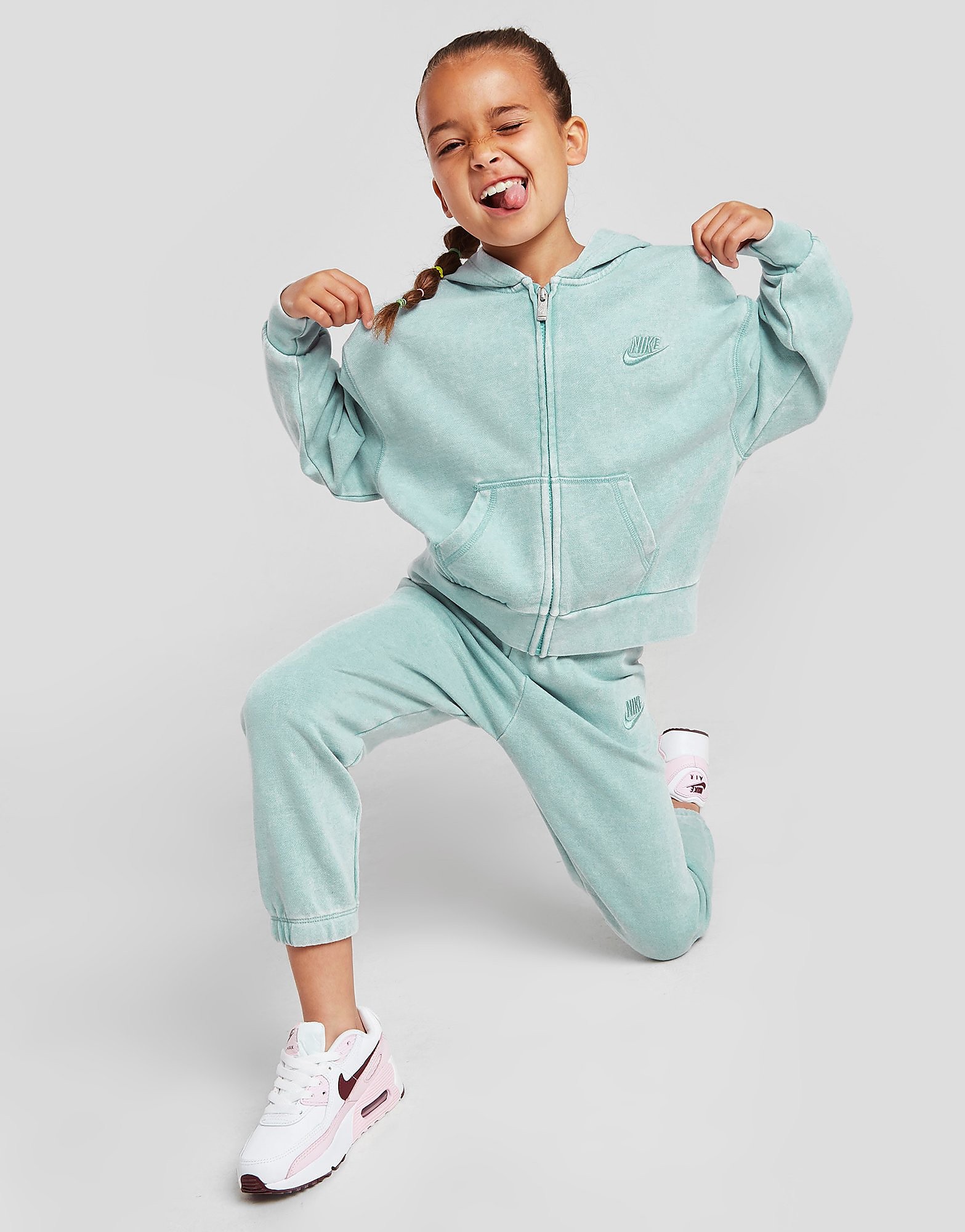 

Nike Girls' Washed Full Zip Hoodie Children - Green - Kids, Green