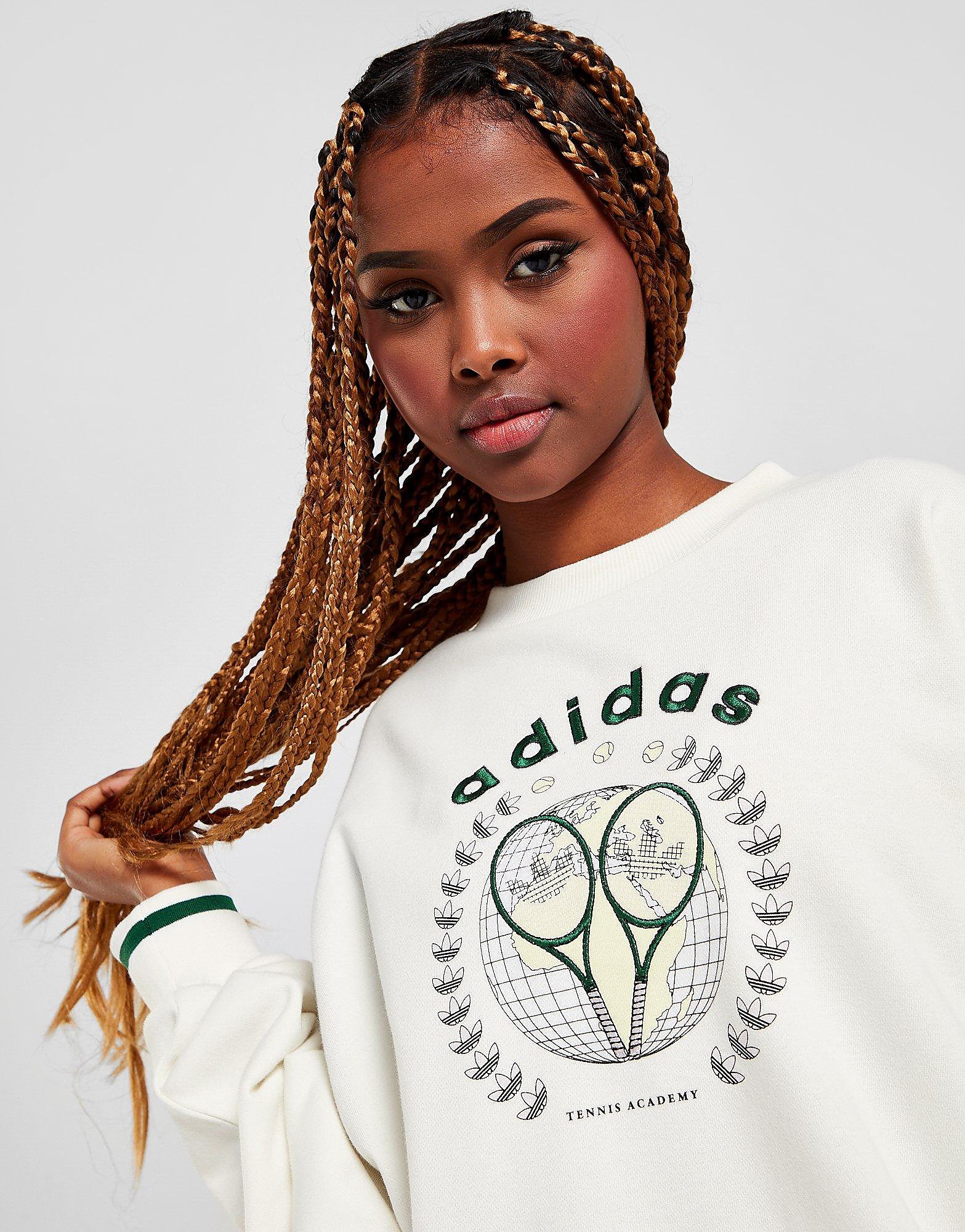 

adidas Originals Tennis Boyfriend Crew Sweatshirt - White - Womens, White