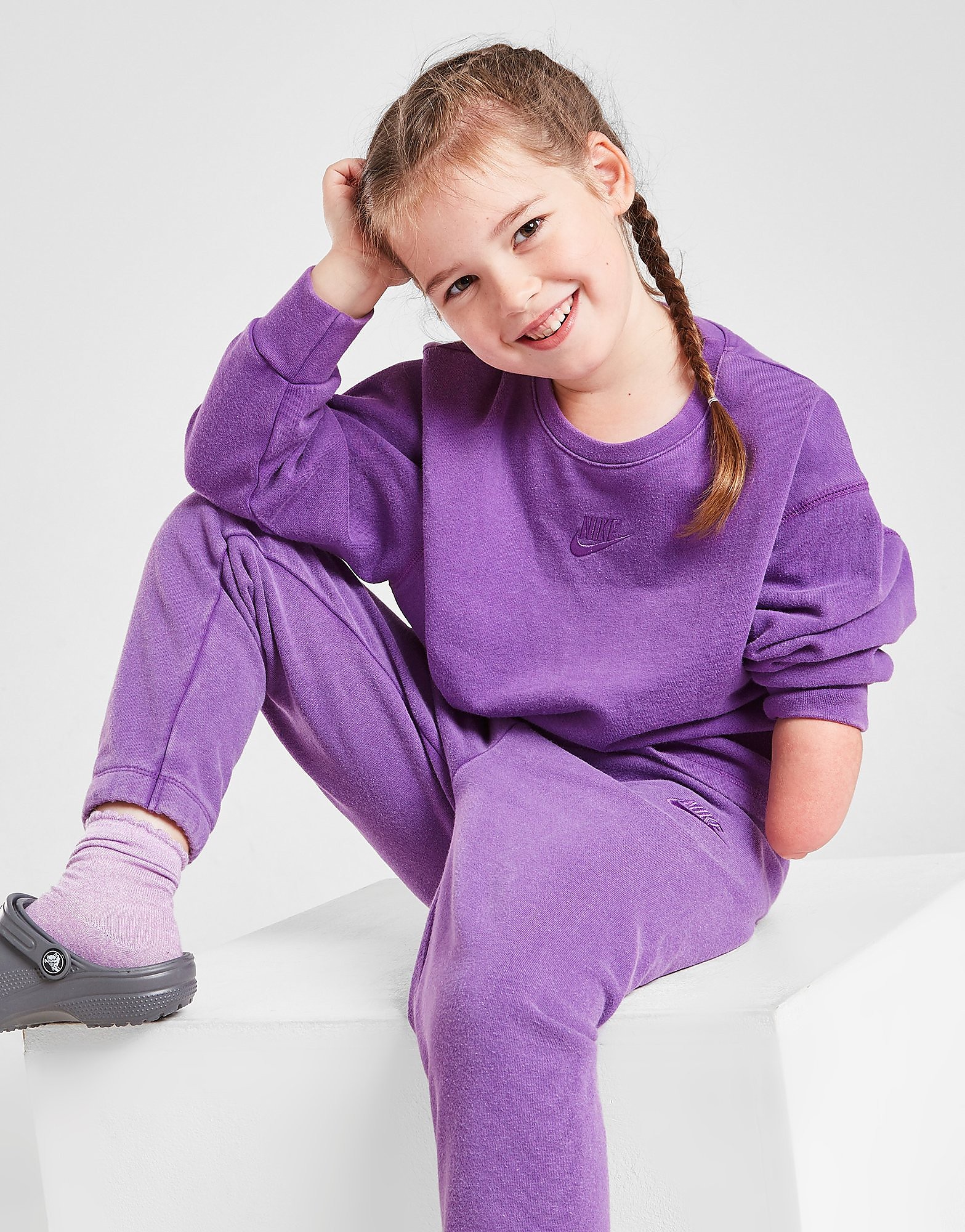

Nike Girls' Washed Crew Sweatshirt Children - Purple - Kids, Purple