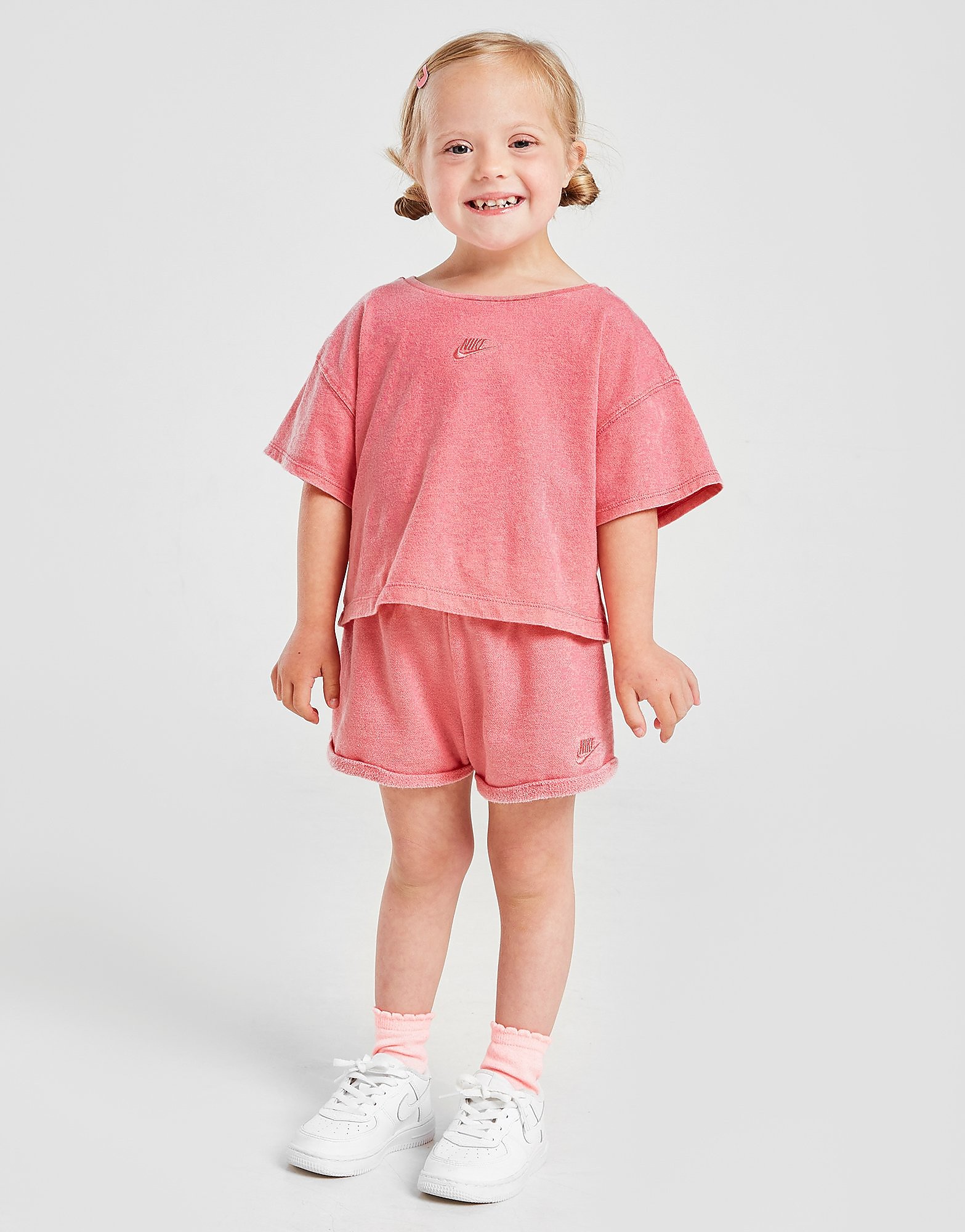 Nike Girls' Washed T-Shirt/Shorts Set Infant - Only at JD, Rosa