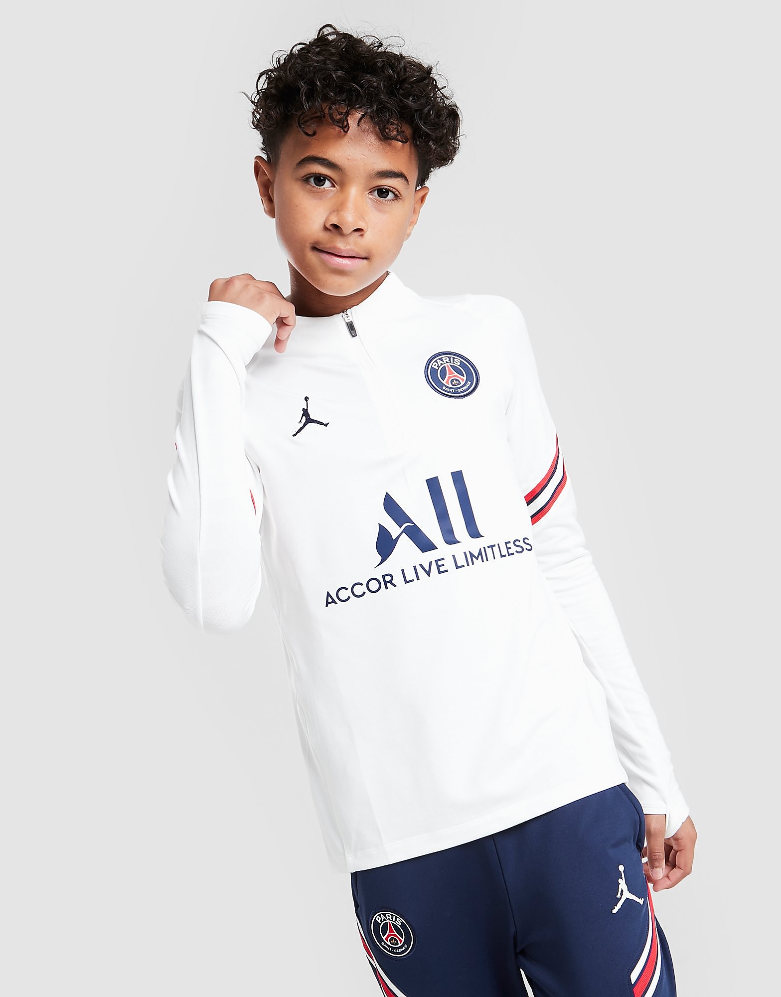 

Jordan Paris Saint Germain Strike Drill Top Junior - White/White/White/Midnight Navy - Kids, White/White/White/Midnight Navy