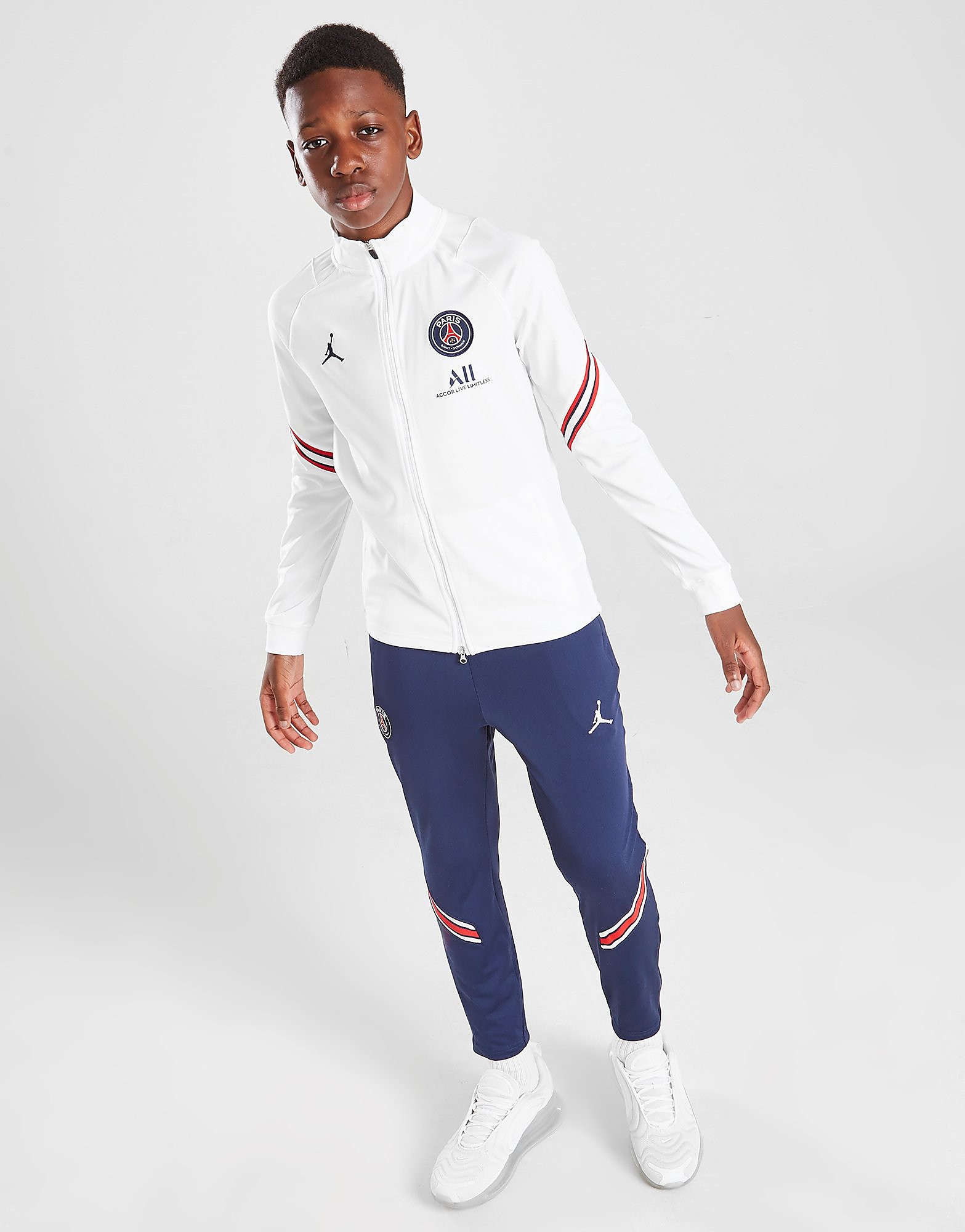 

Jordan Paris Saint Germain Strike Tracksuit Junior - White/Midnight Navy/Midnight Navy/Navy - Kids, White/Midnight Navy/Midnight Navy/Navy