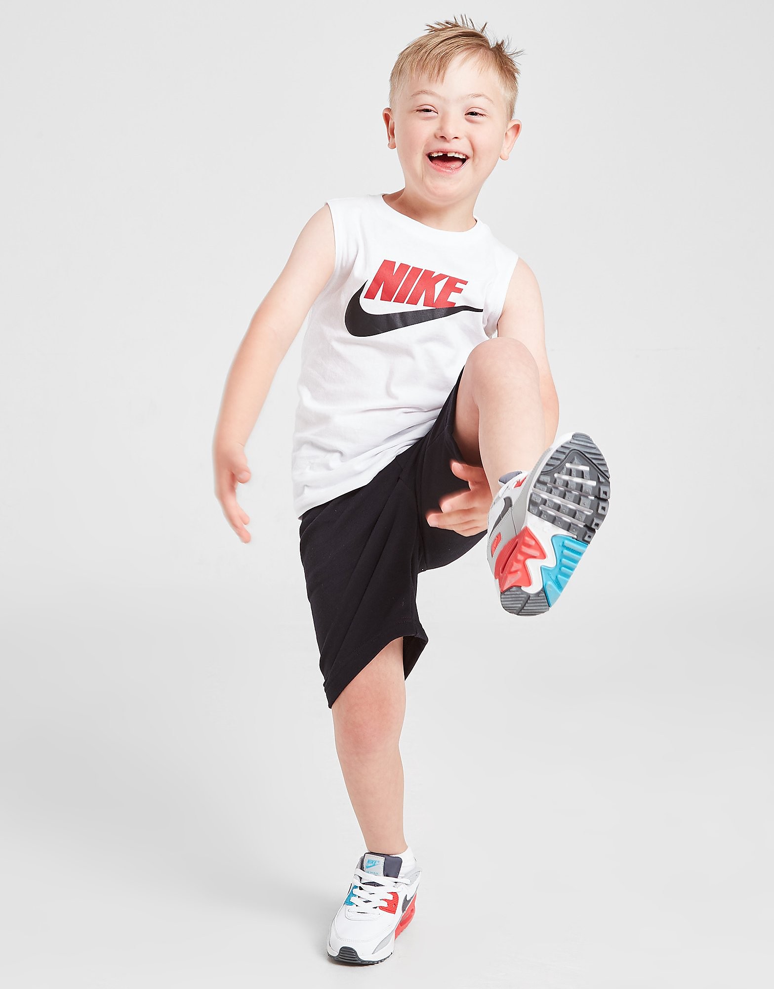 

Nike Logo Tank Top/Shorts Set Children - Only at JD - White/Black - Kids, White/Black