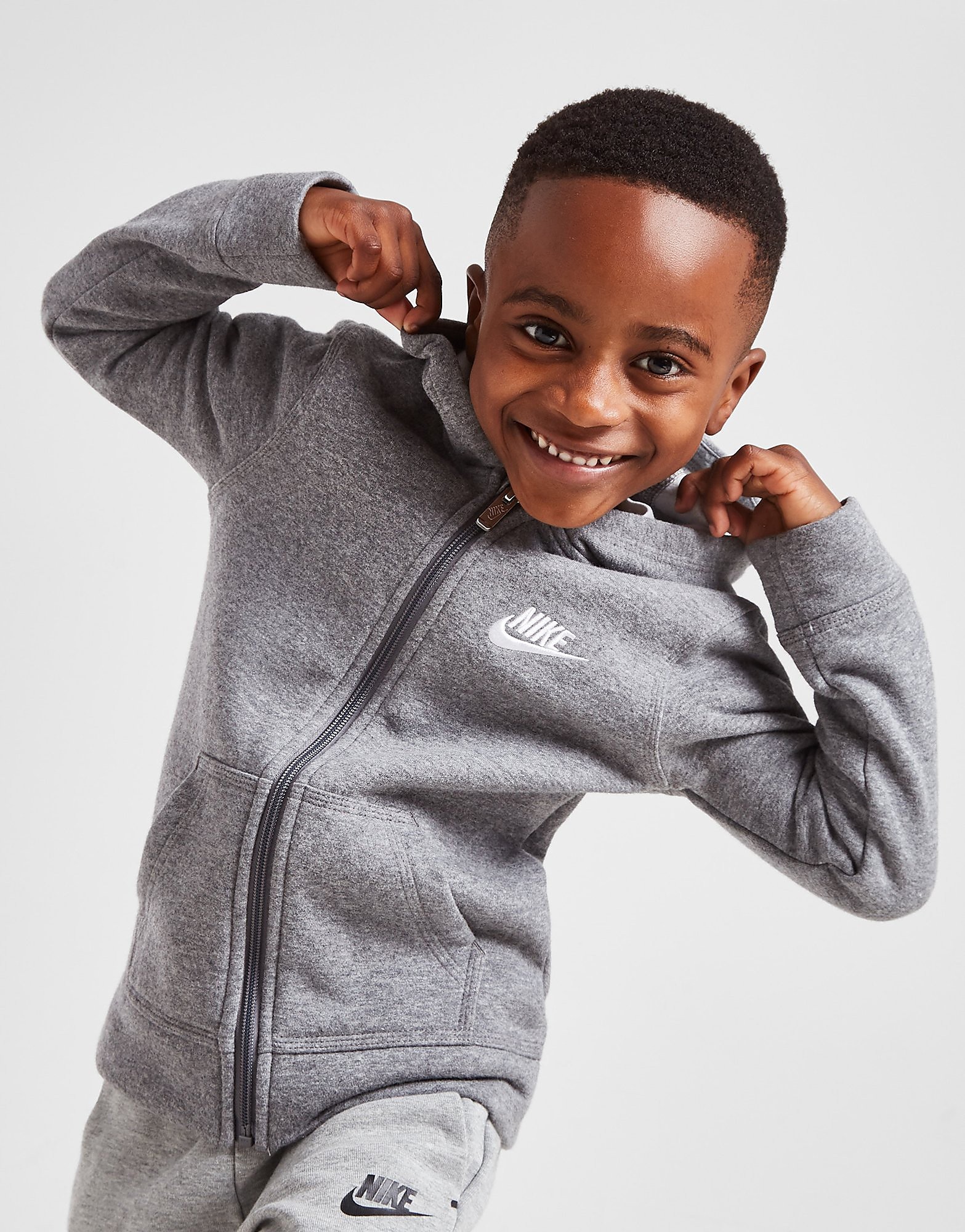 

Nike Club Full Zip Hoodie Children - Grey/C'HTR - Kids, Grey/C'HTR