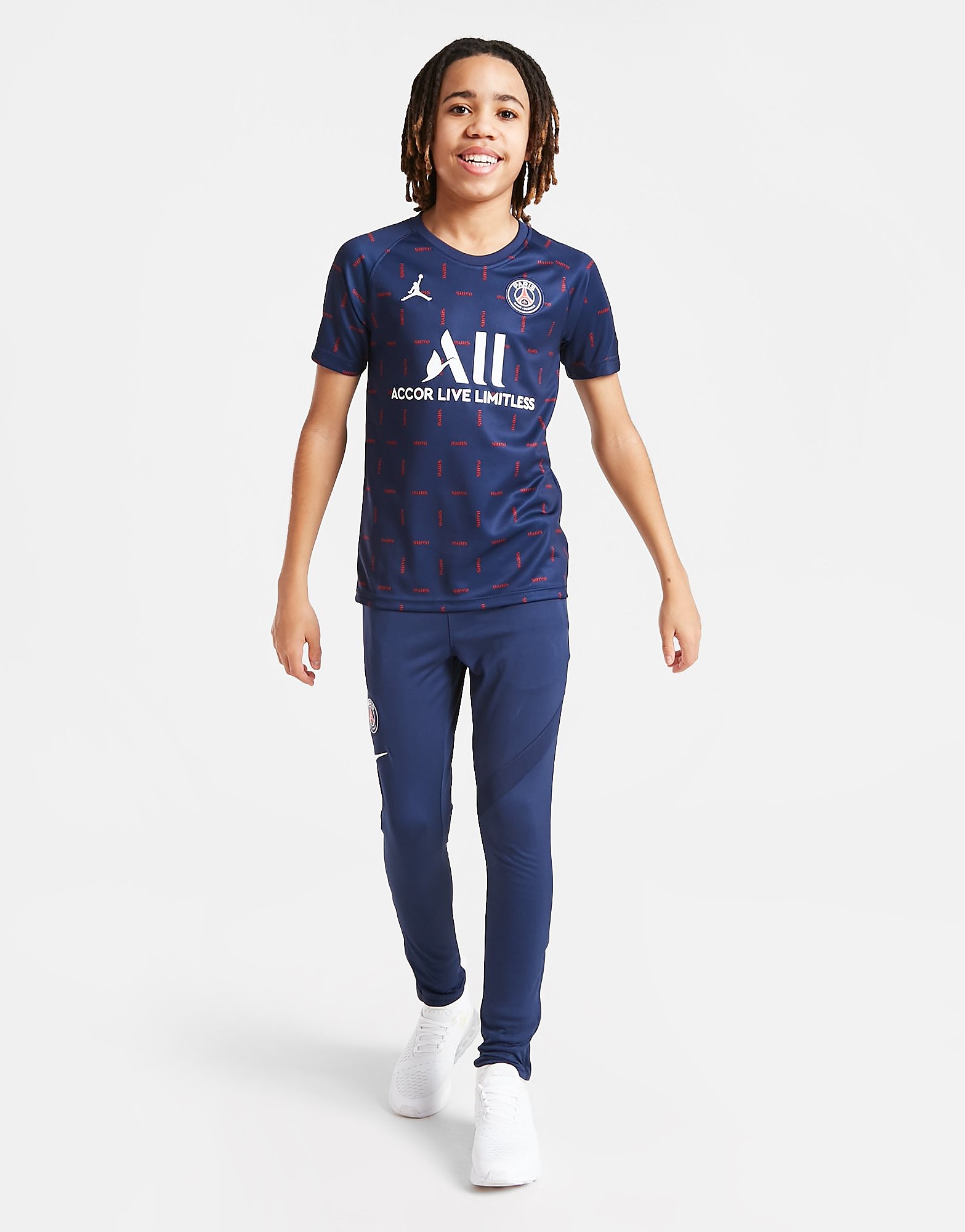 

Jordan Paris Saint Germain Pre Match Shirt Junior - Midnight Navy/Midnight Navy/Midnight Navy/White - Kids, Midnight Navy/Midnight Navy/Midnight Navy/White