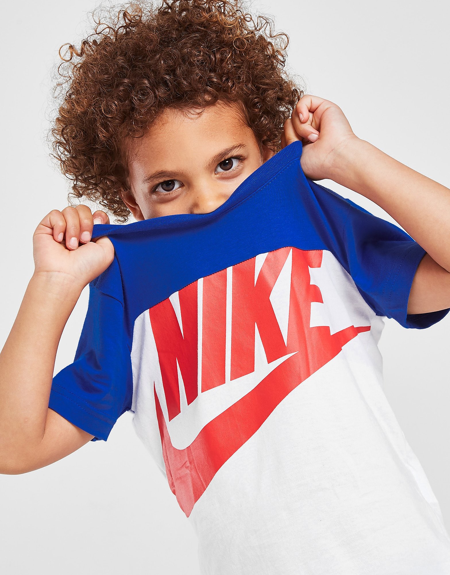 

Nike Colour Block T-Shirt/Shorts Set Children - White/Blue - Kids, White/Blue