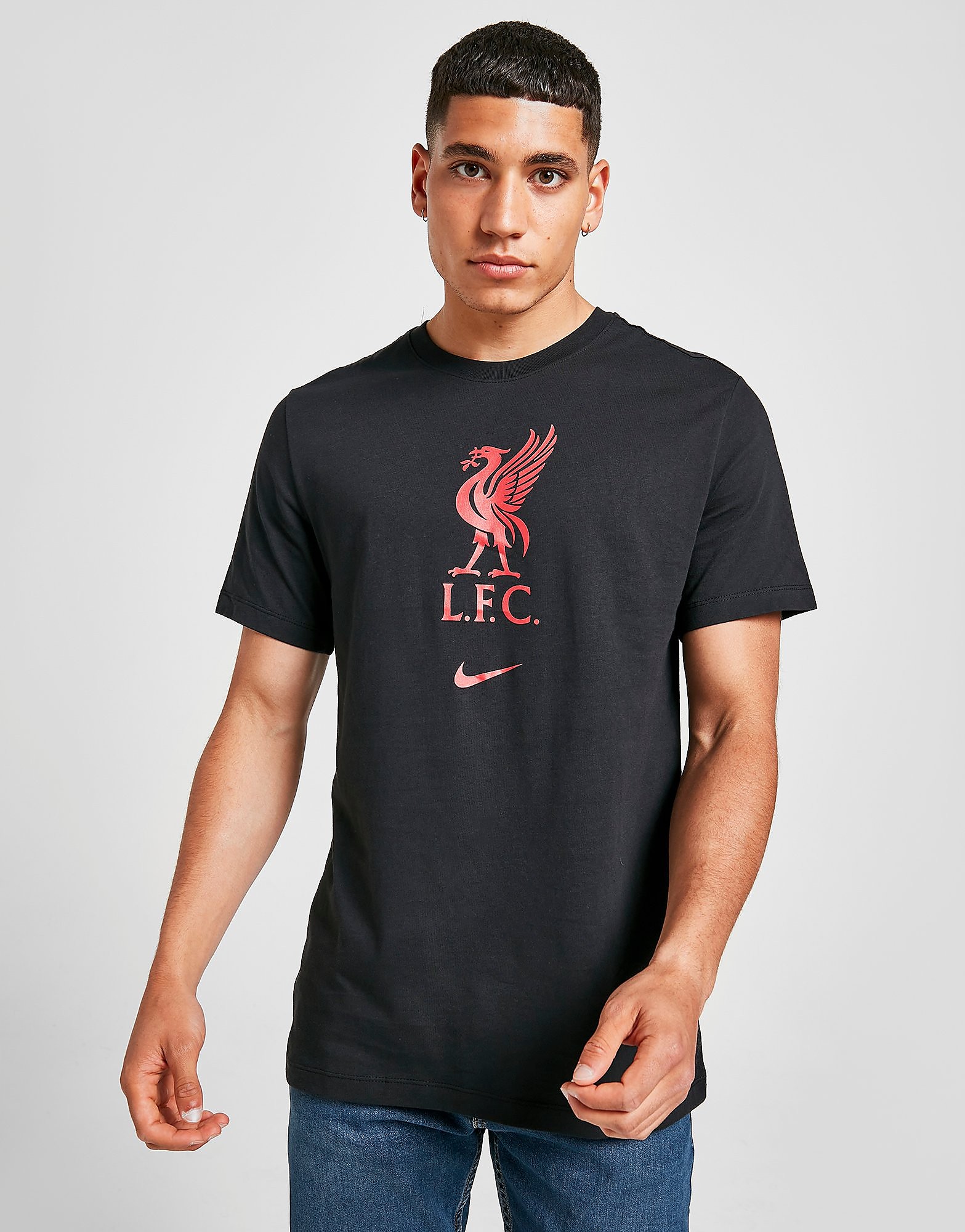 

Nike Liverpool FC Crest Short Sleeve T-Shirt - Black/Red - Mens, Black/Red