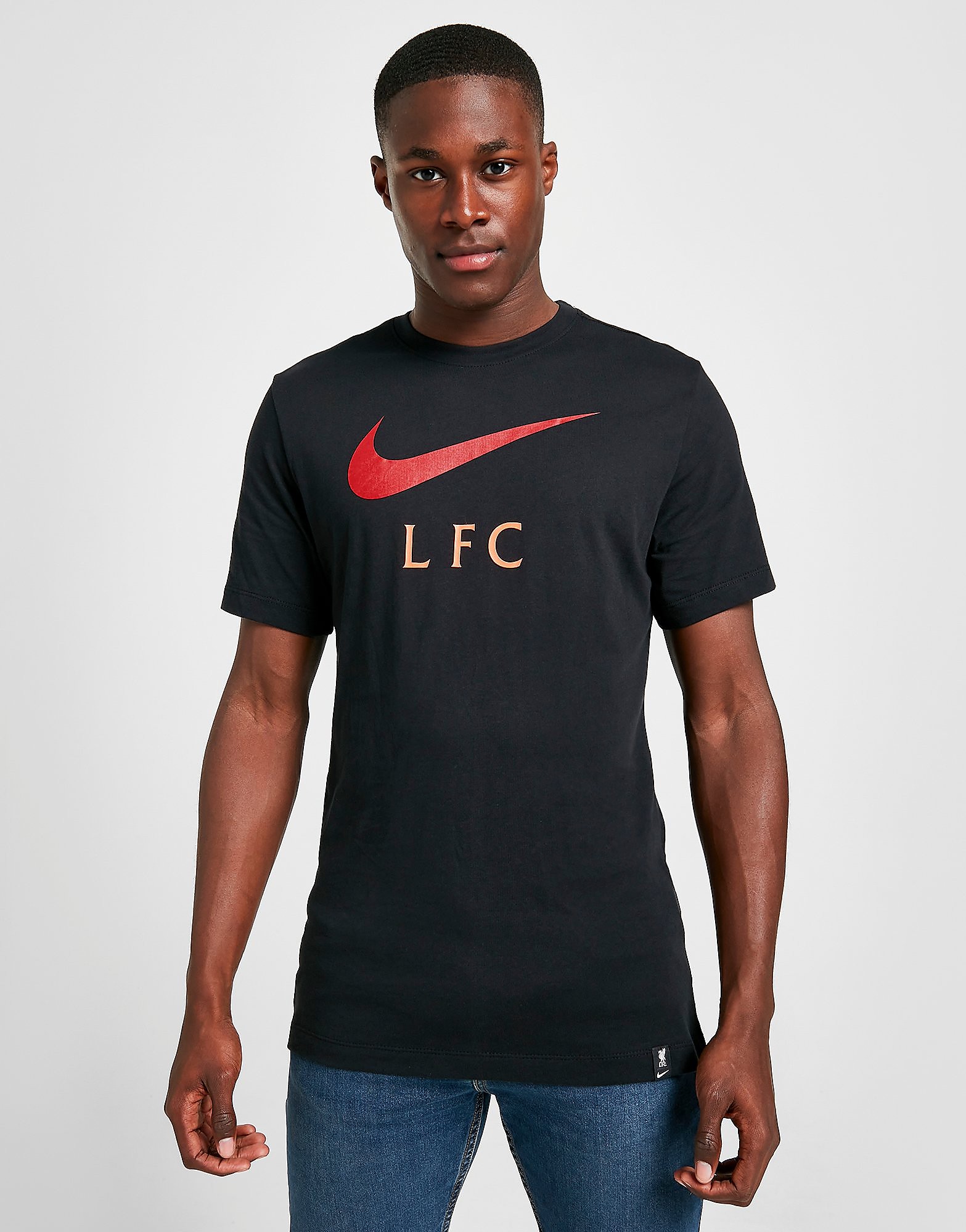 Nike Liverpool FC Club Short Sleeve T-Shirt - Black - Mens, Black