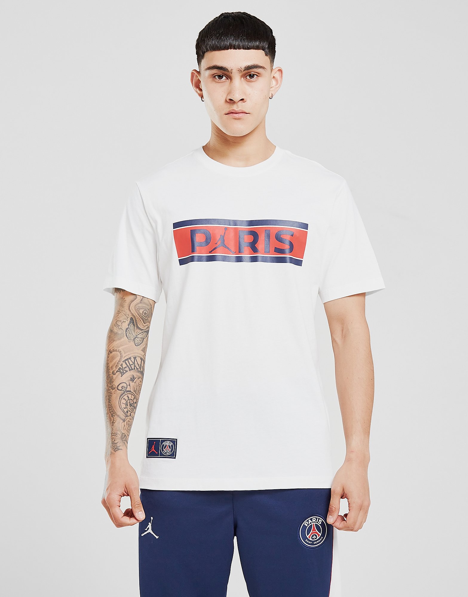 

Jordan Paris Saint Germain Wordmark T-Shirt - White - Mens, White