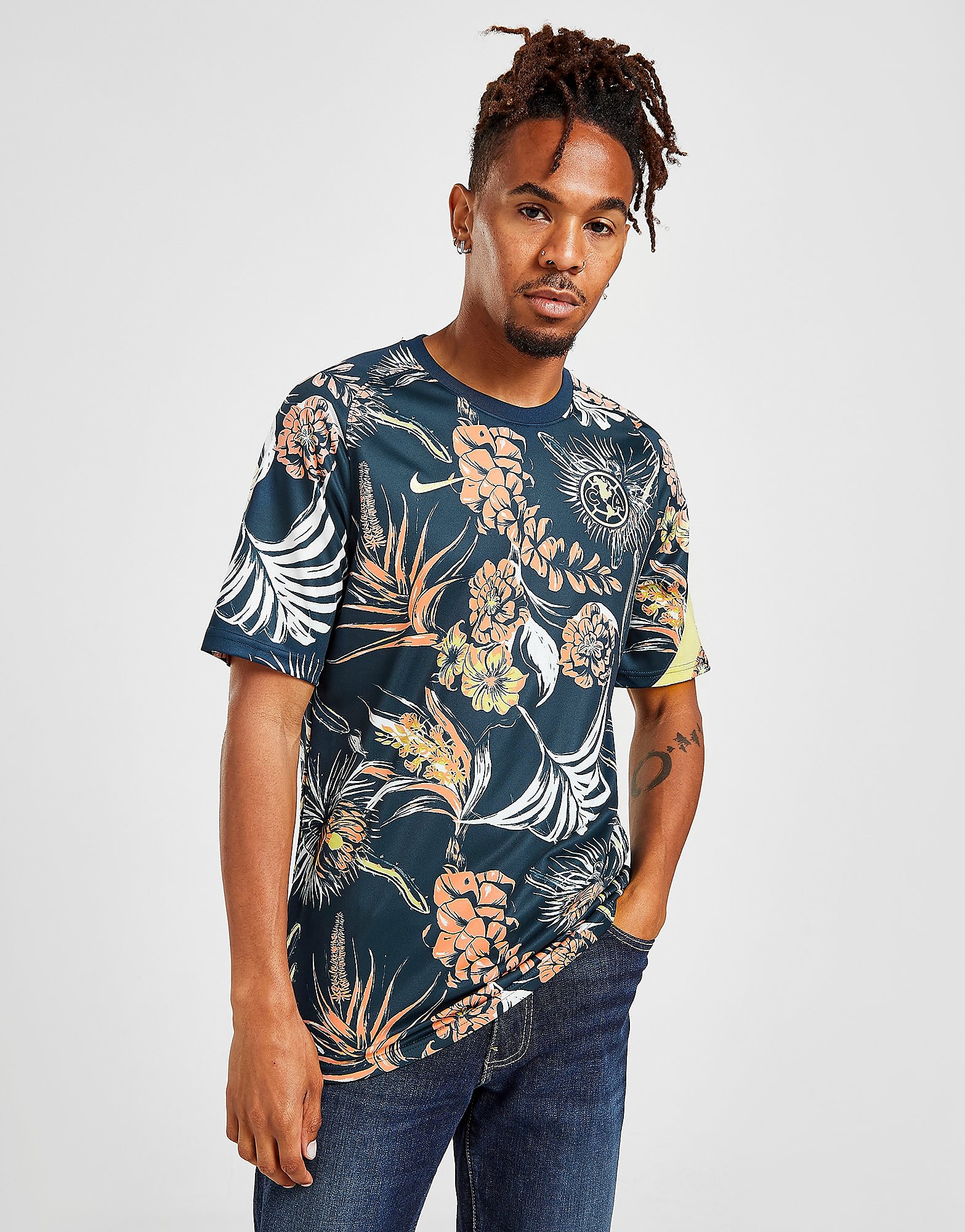 

Nike Club America Pre-Match Short Sleeve Top - Armoury Navy/Lemon Chiffon/Lemon Chiffon - Mens, Armoury Navy/Lemon Chiffon/Lemon Chiffon