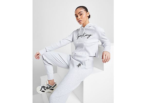 Gym King Sweat à Capuche Crop Sky Rib Femme