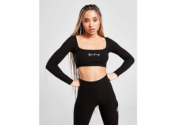 Gym King Top Ribbed Crop Longues manches Femme