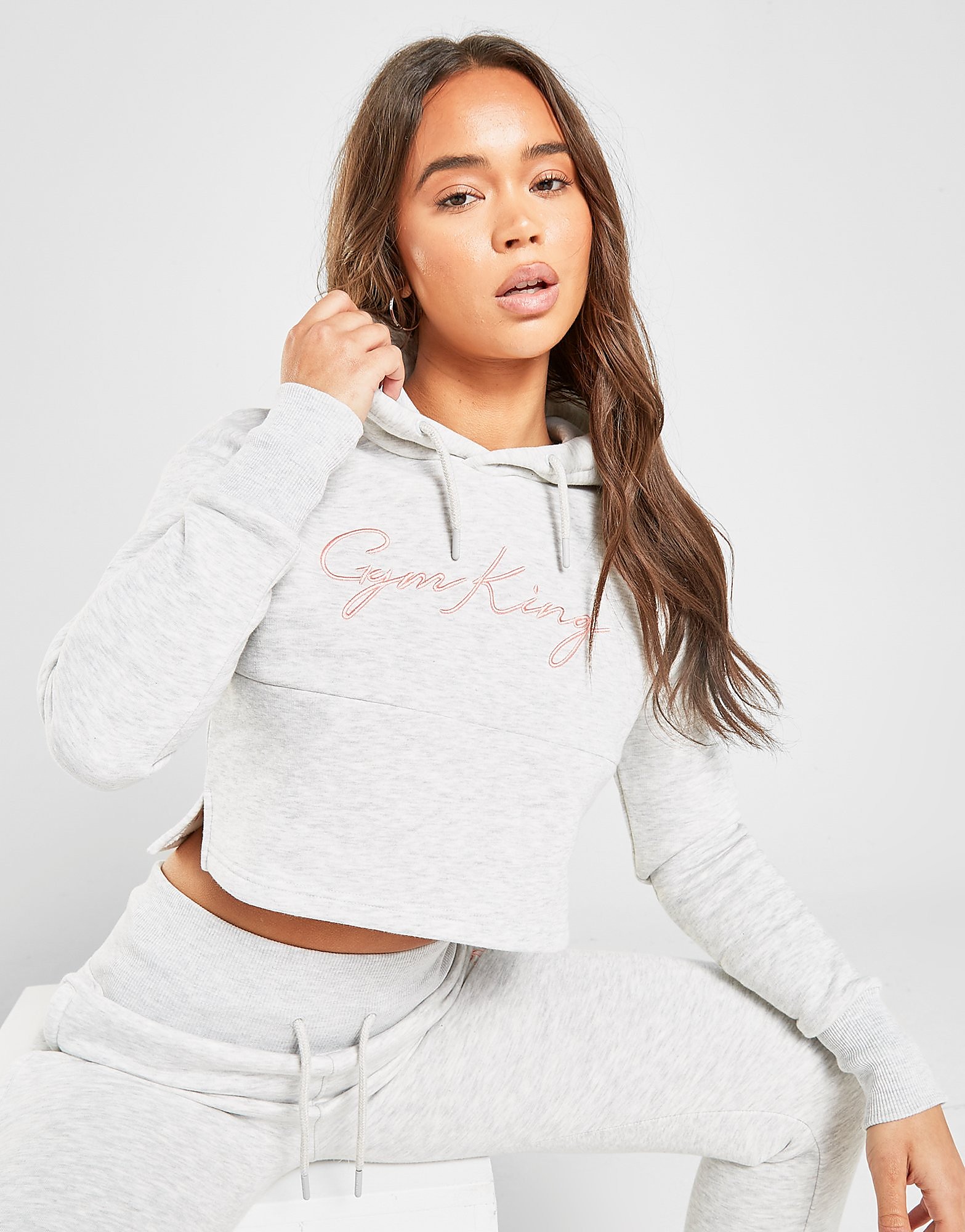 

Gym King Sky Crop Logo Hoodie - Grey - Womens, Grey