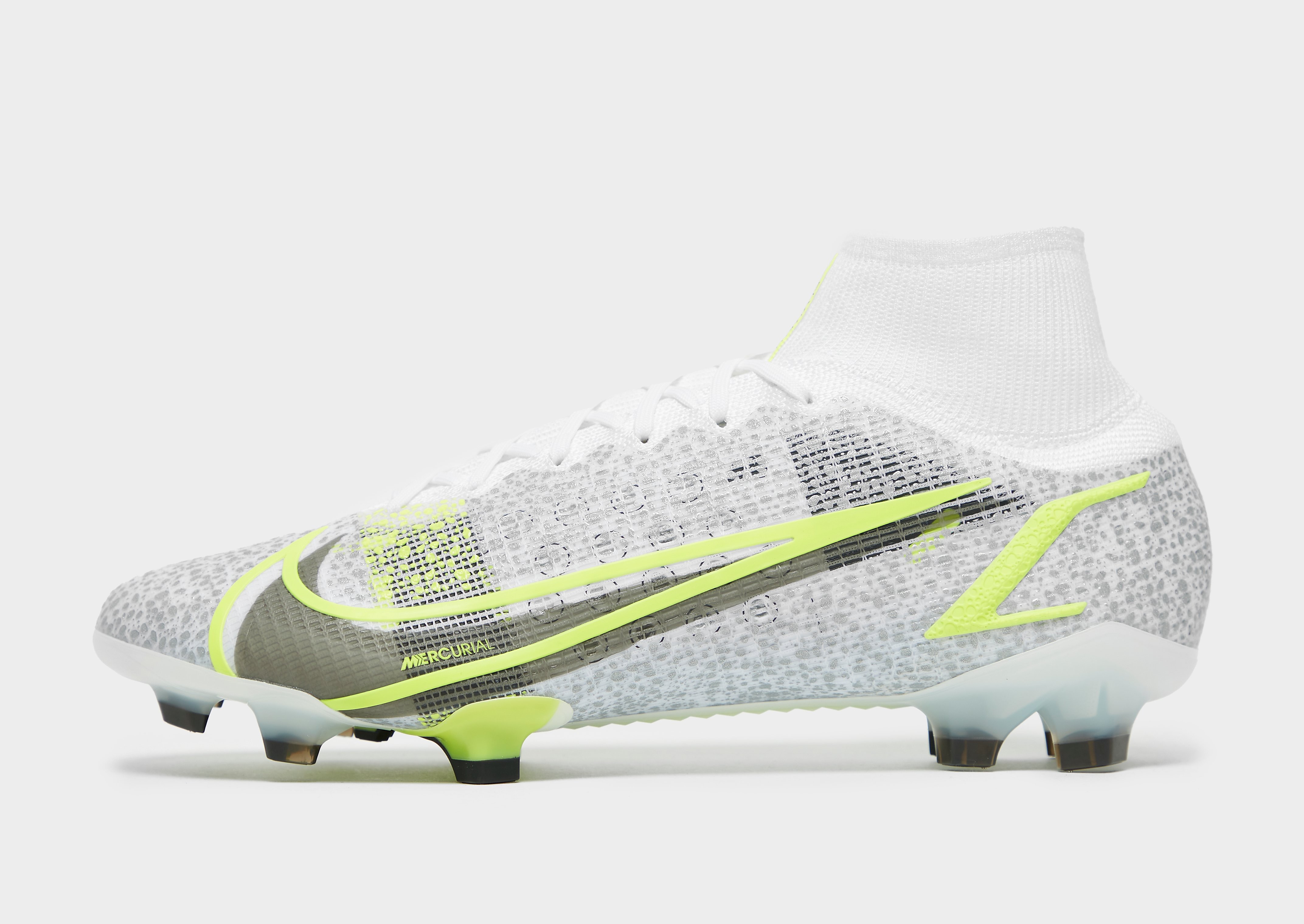 Nike Silver Safari Nike Mercurial Superfly 8 Elite FG - White/Silver - Mens, White/Silver