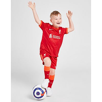 Nike conjunto Liverpool FC 2021/22 1. ª equipación infantil, Gym Red/Bright Crimson/Fossil