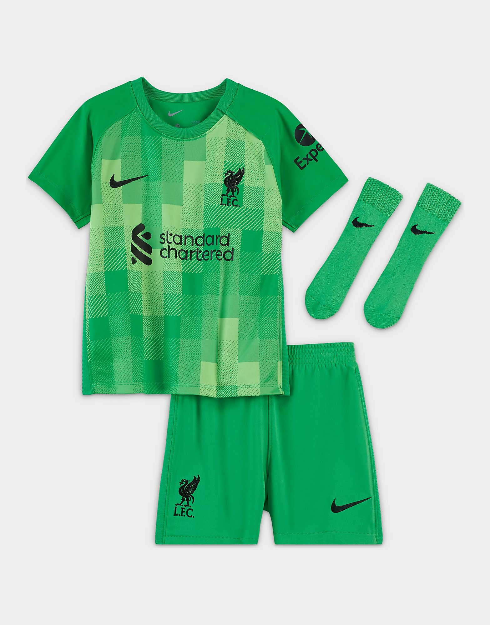 

Nike Liverpool FC 2021/22 Home Goalkeeper Kit Infant - Green Spark/Black - Kids, Green Spark/Black
