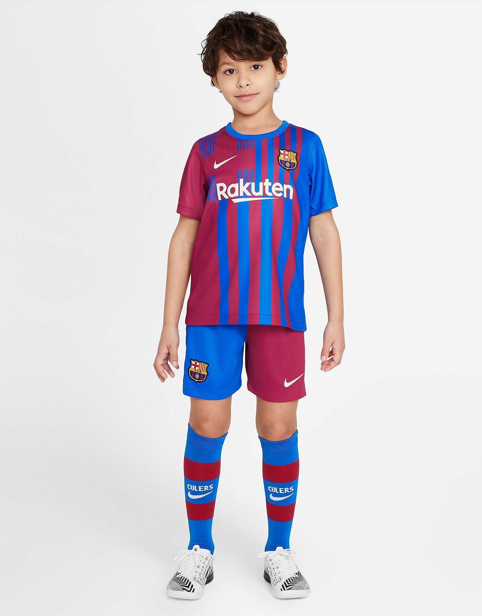 

Nike FC Barcelona 2021/22 Home Kit Children - Soar/Noble Red/Pale Ivory - Kids, Soar/Noble Red/Pale Ivory