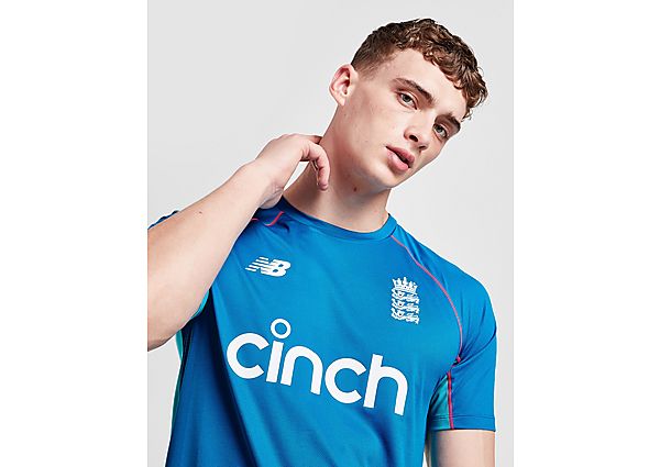 New Balance ECB England Cricket Tech T-Shirt - Blue - Mens, Blue