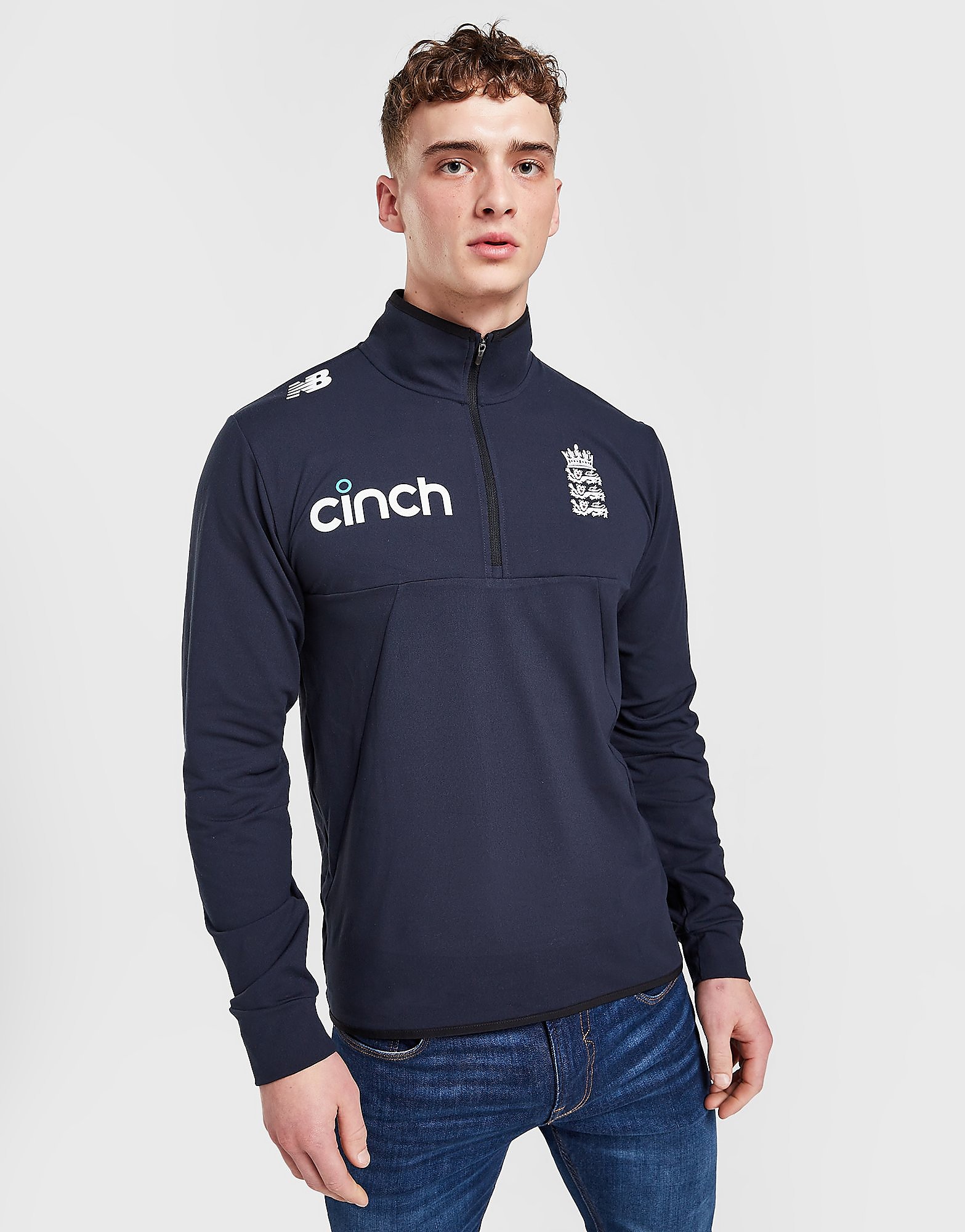 

New Balance ECB Midweight 1/2 Zip Top - Navy - Mens, Navy