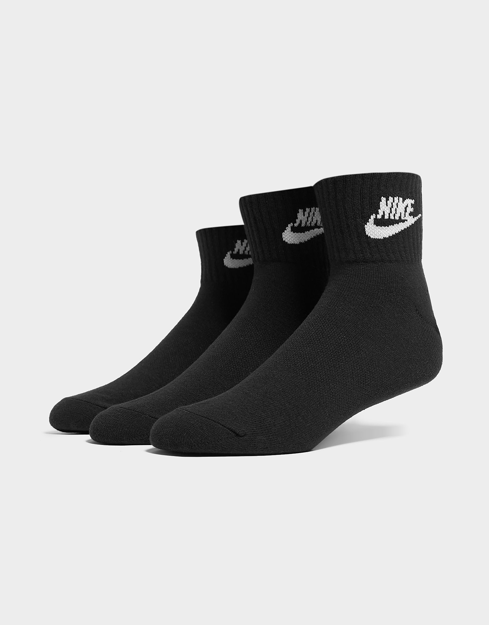 

Nike 3-Pack Futura Ankle Socks - Black/White - Mens, Black/White