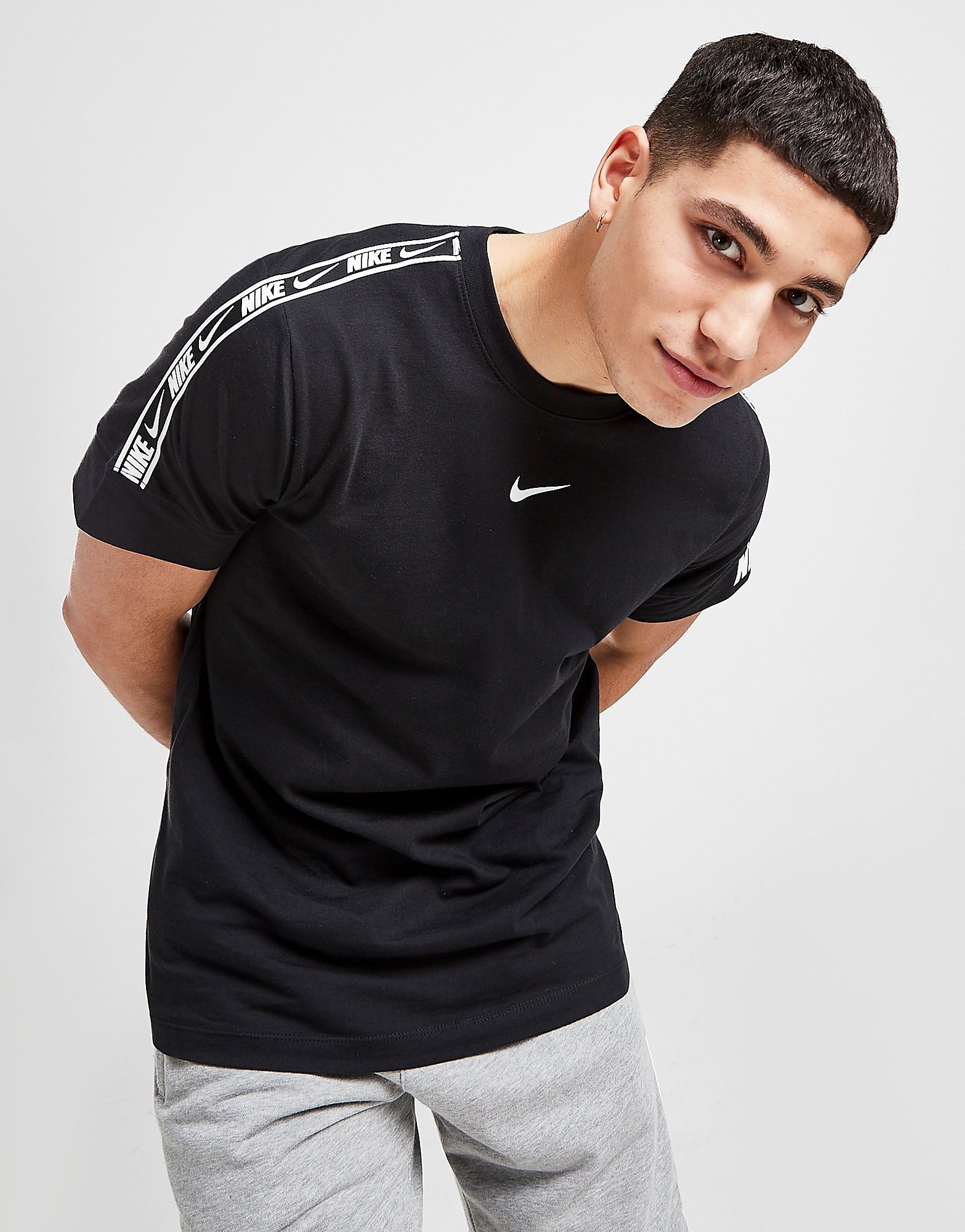 

Nike Repeat Tape T-Shirt - Black - Mens, Black