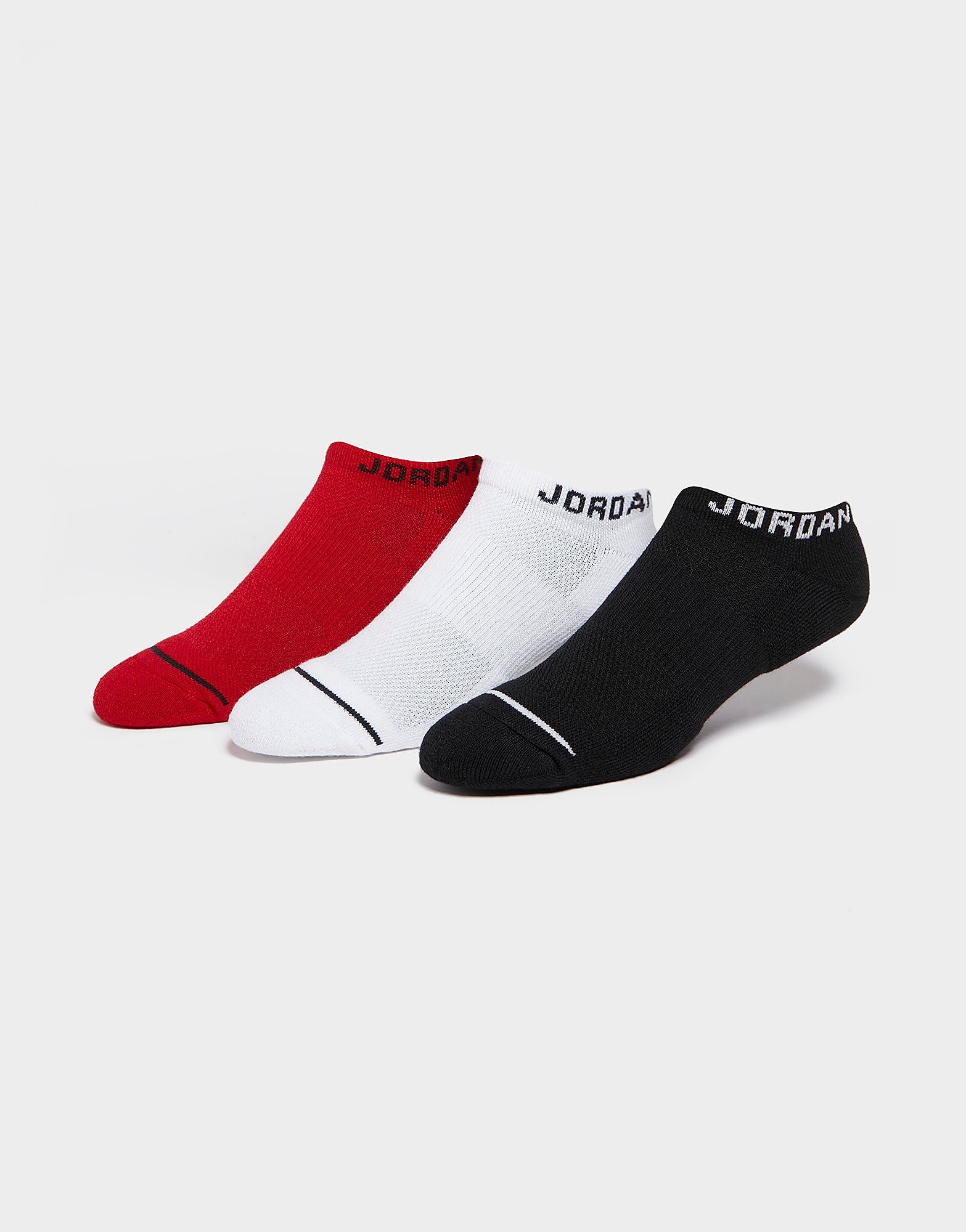 

Jordan 3 Pack Dri-FIT No-Show Socks - Black/White/Red - Womens, Black/White/Red
