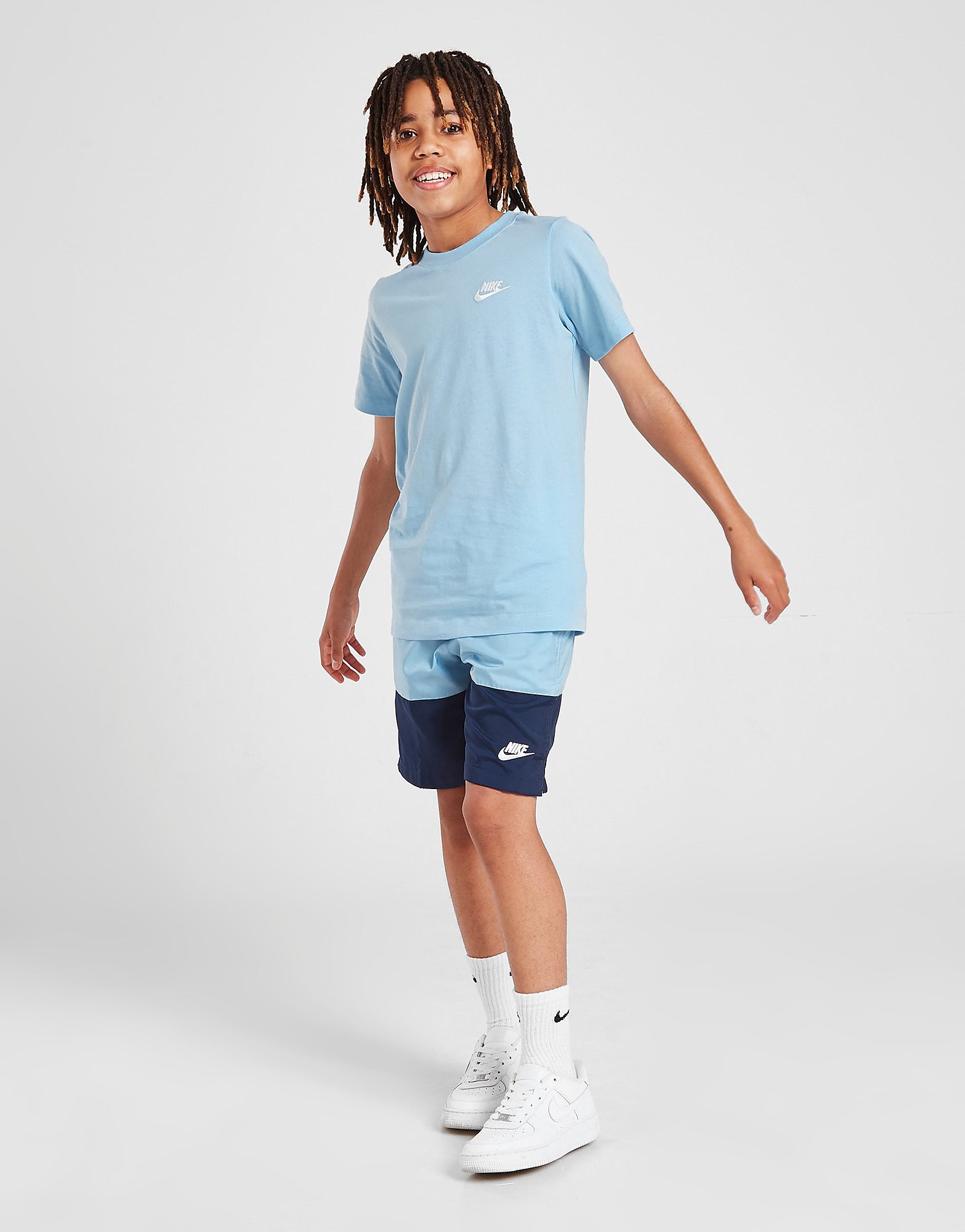 

Nike Woven Colour Block Shorts Junior - Blue/White - Kids, Blue/White