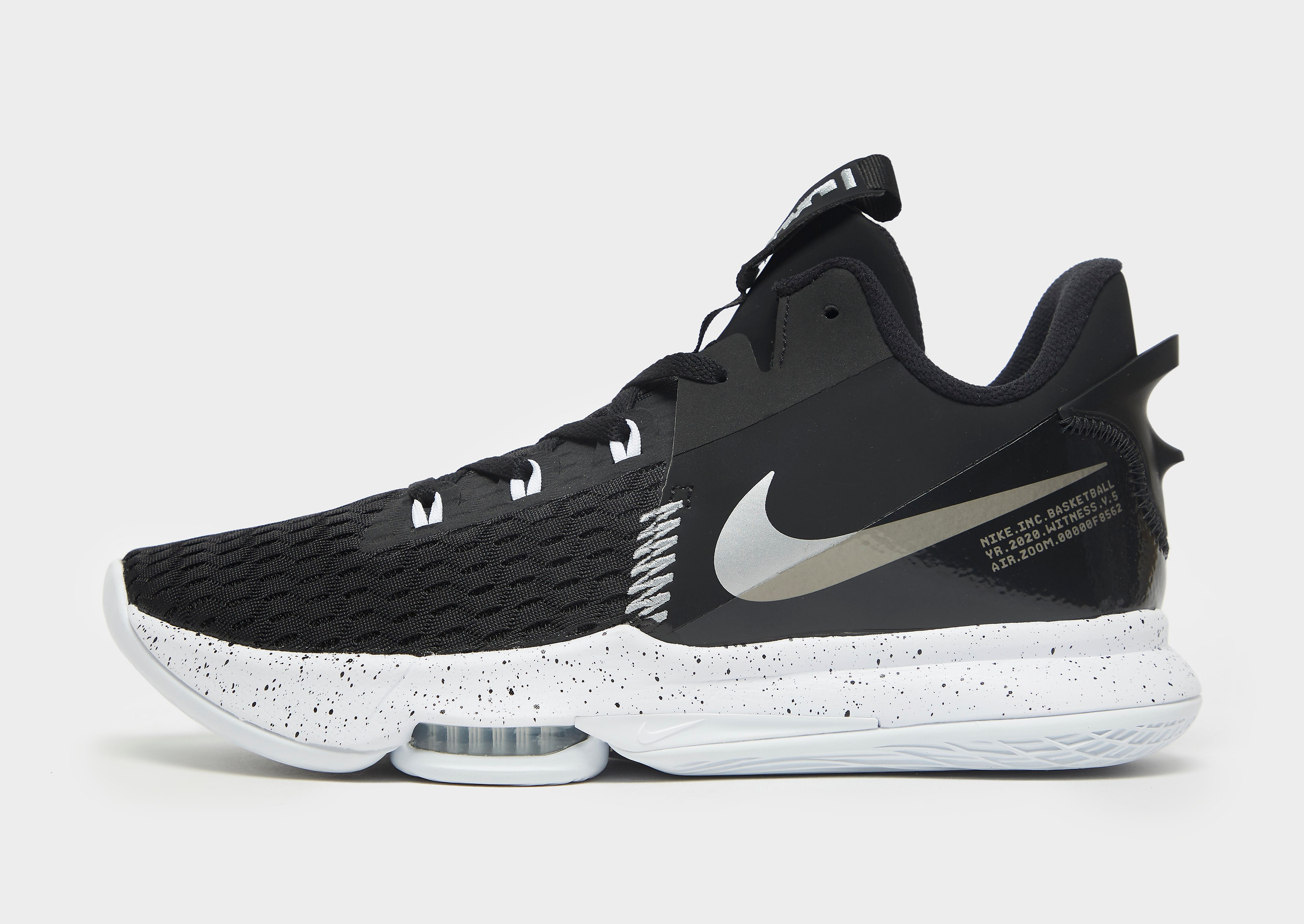 Nike LeBron Witness 5 - Black/White/Silver - Mens, Black/White/Silver