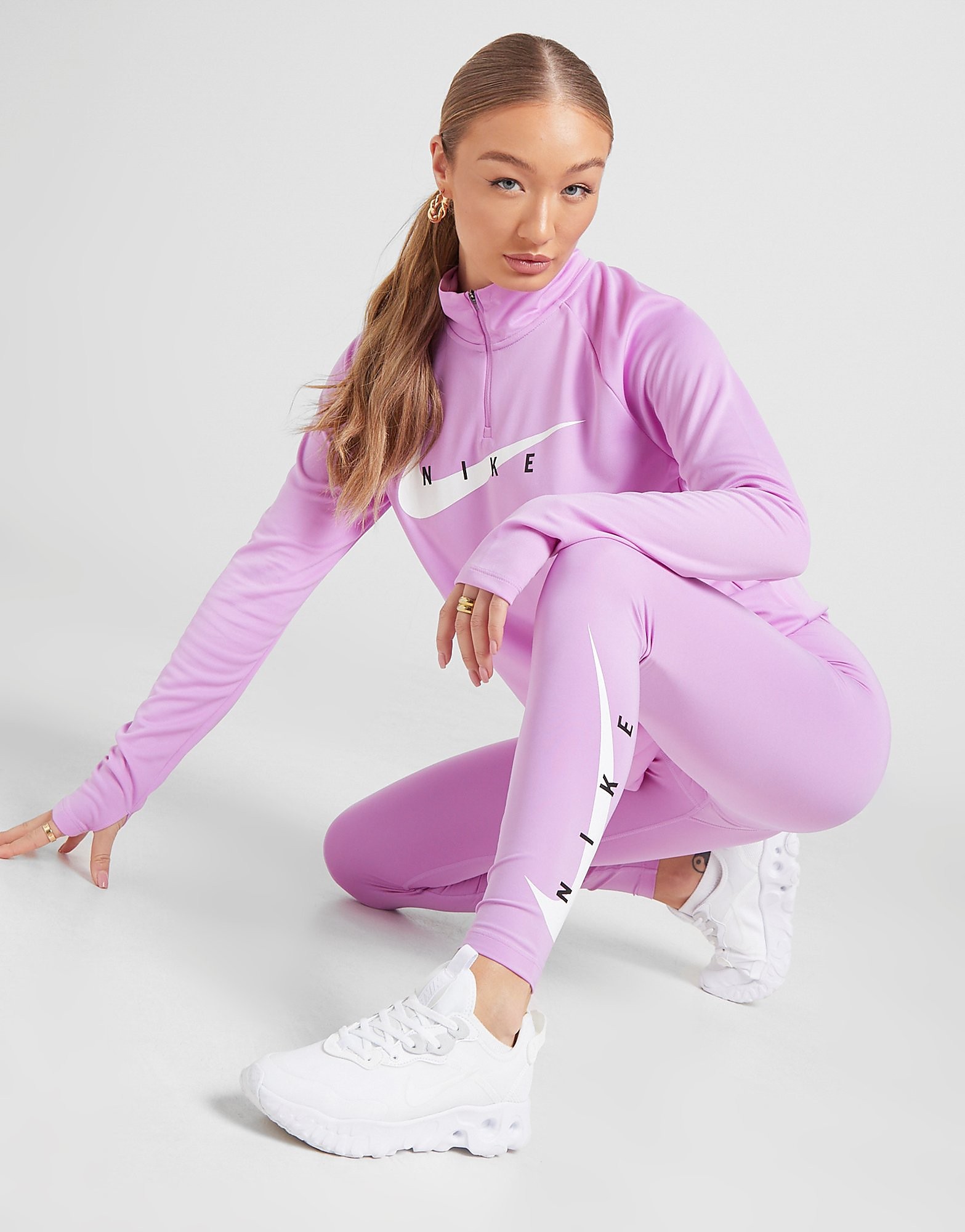 Nike Swoosh Running Tights - Only at JD - Purple - Womens, Purple