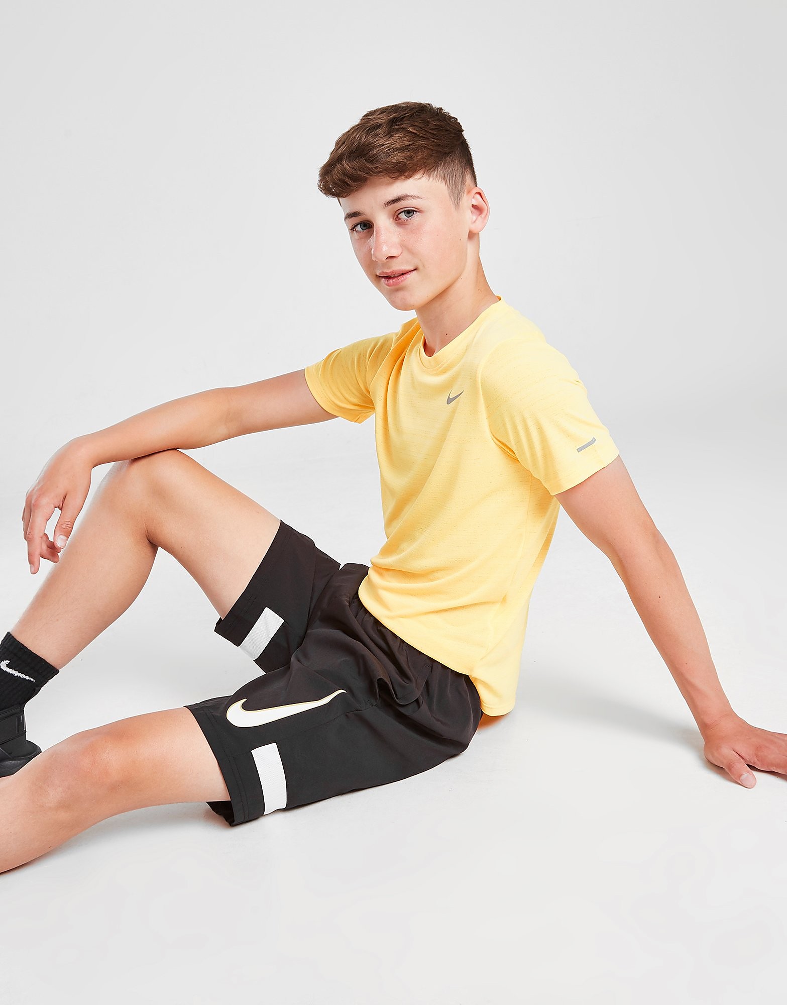 

Nike Woven Swoosh Shorts Junior - Black/White/White - Kids, Black/White/White