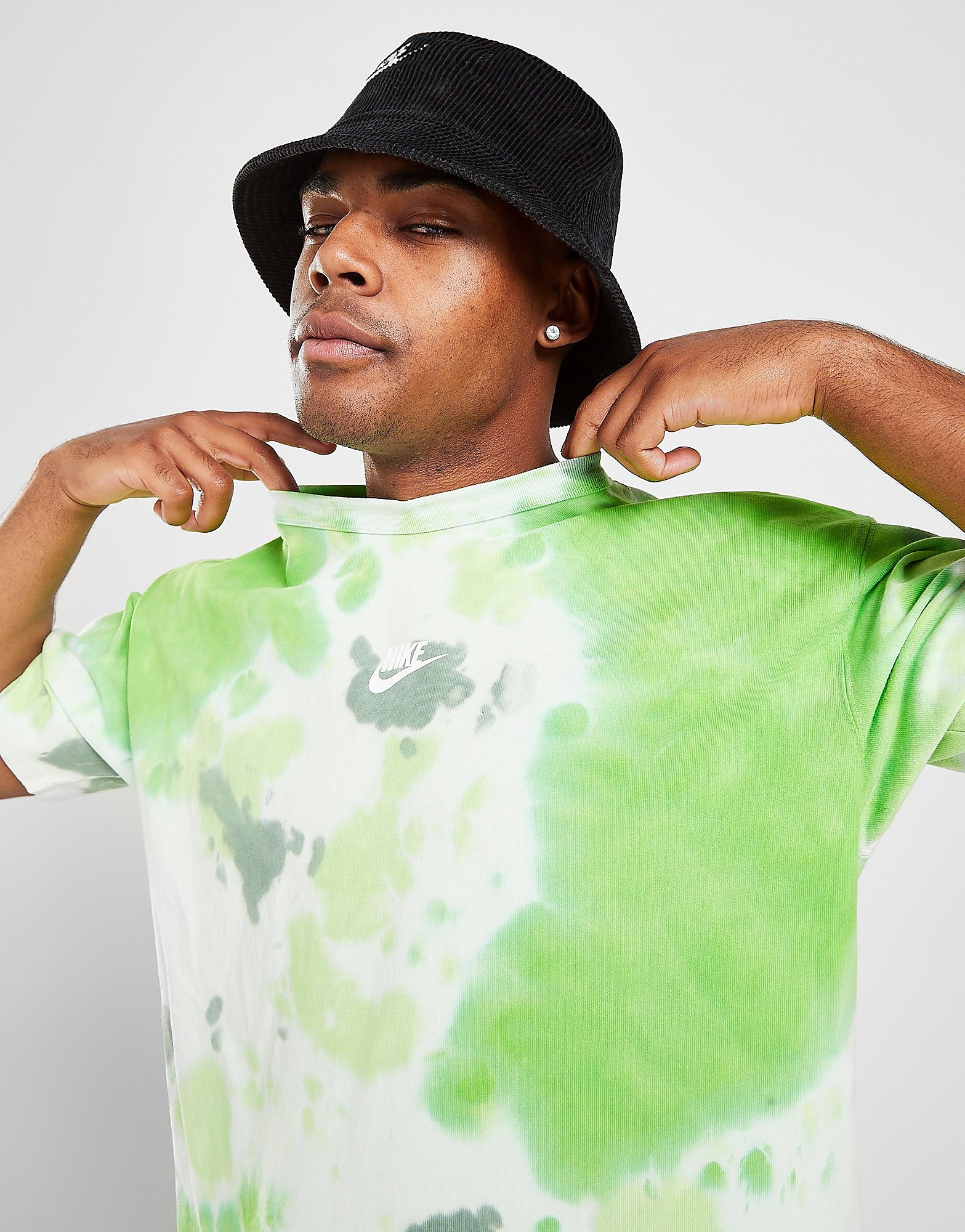 

Nike Premium Essentials Tie Dye T-Shirt - Green/White - Mens, Green/White