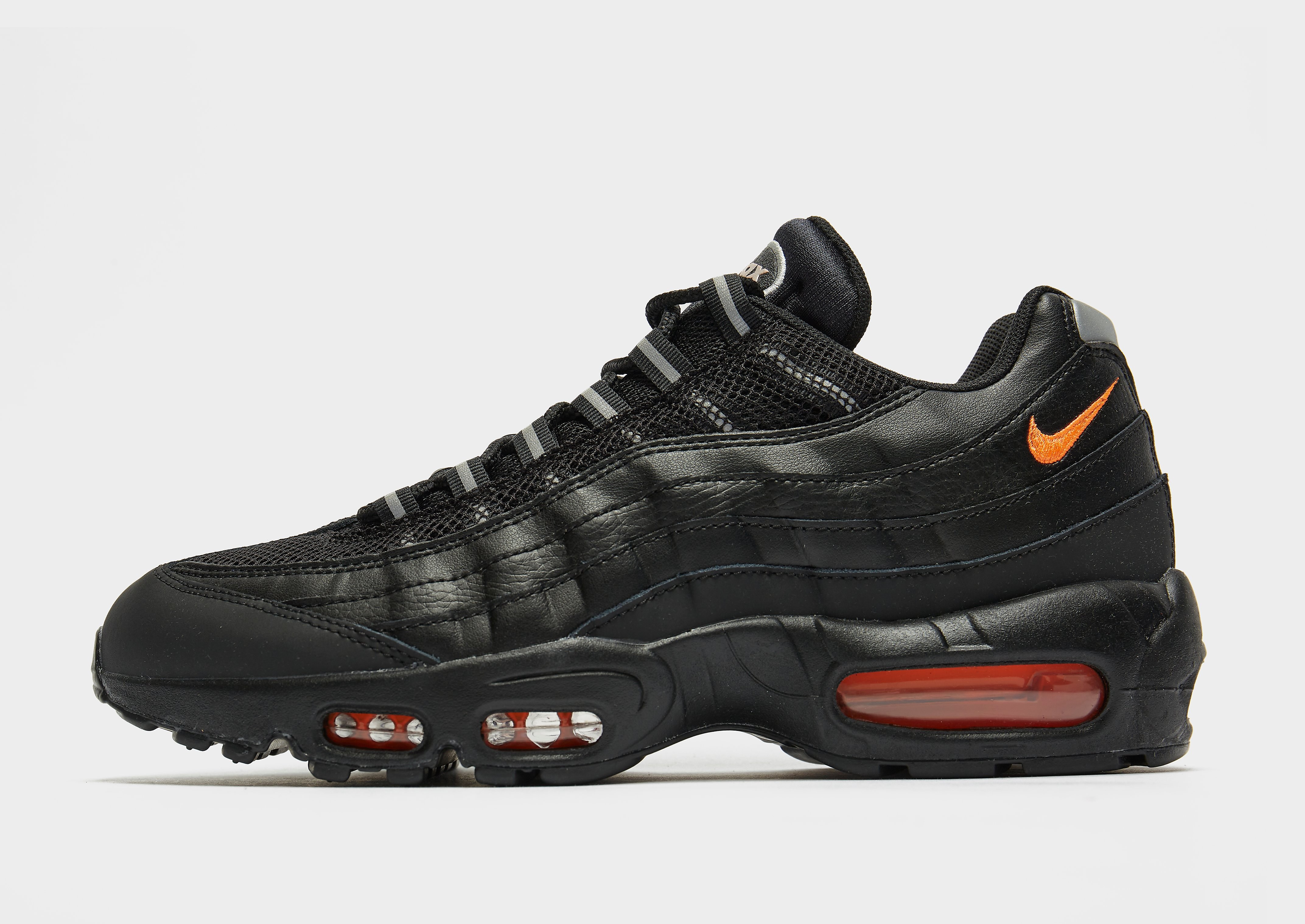 

Nike Air Max 95 Essential - Only at JD - Black/Reflect Silver/Total Orange - Mens, Black/Reflect Silver/Total Orange